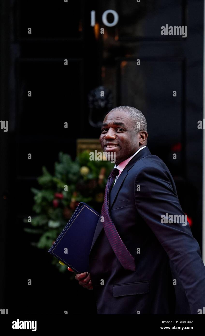 Deputy Prime Minister and Justice Secretary David Lammy arriving for a ...