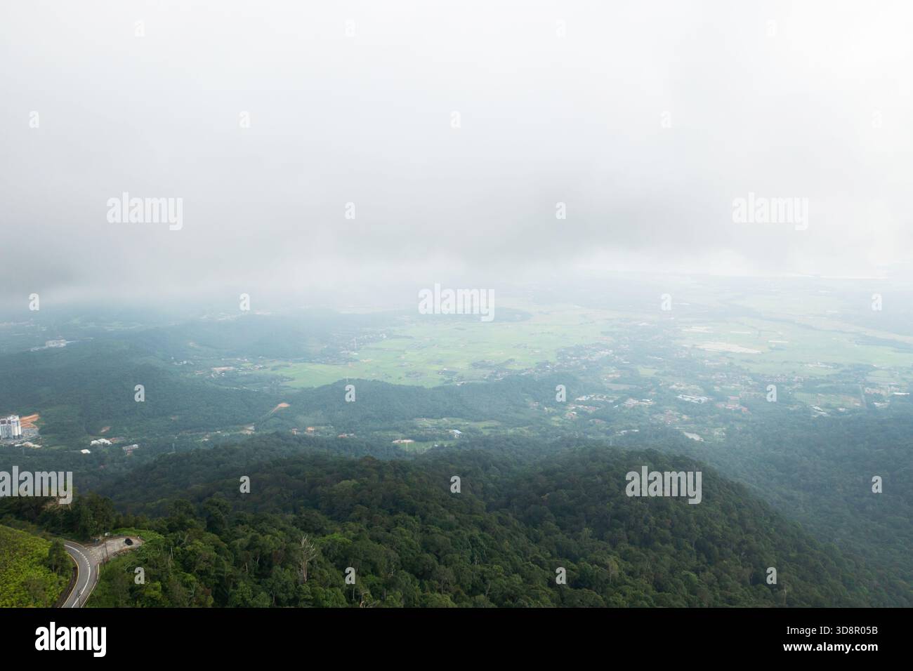Gunung Raya Aerial view of the top of Mount GUNUNG RAYA in the clouds on Langkawi ...