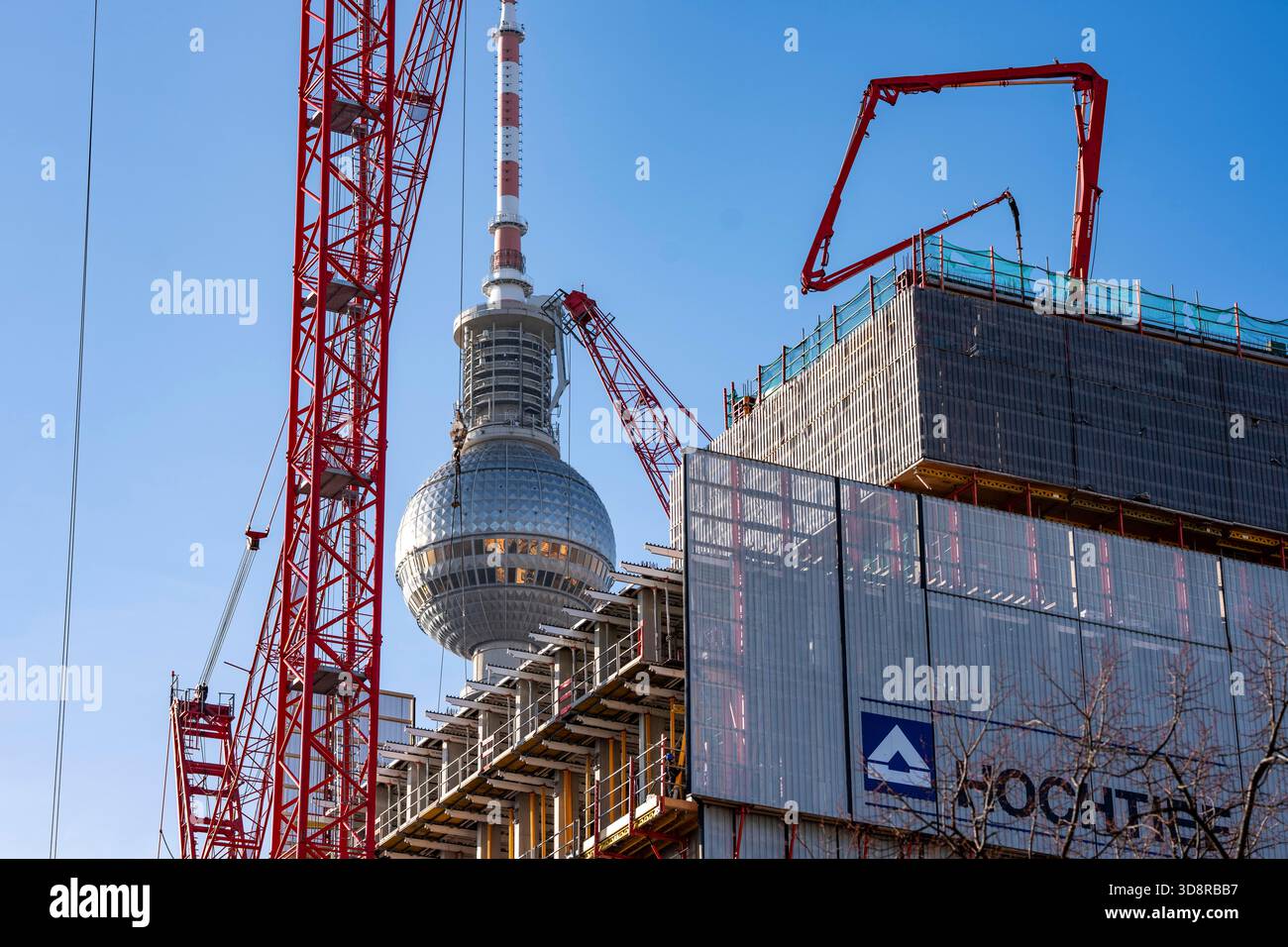 Construction site of the Covivio high-rise building near Alexanderplatz ...