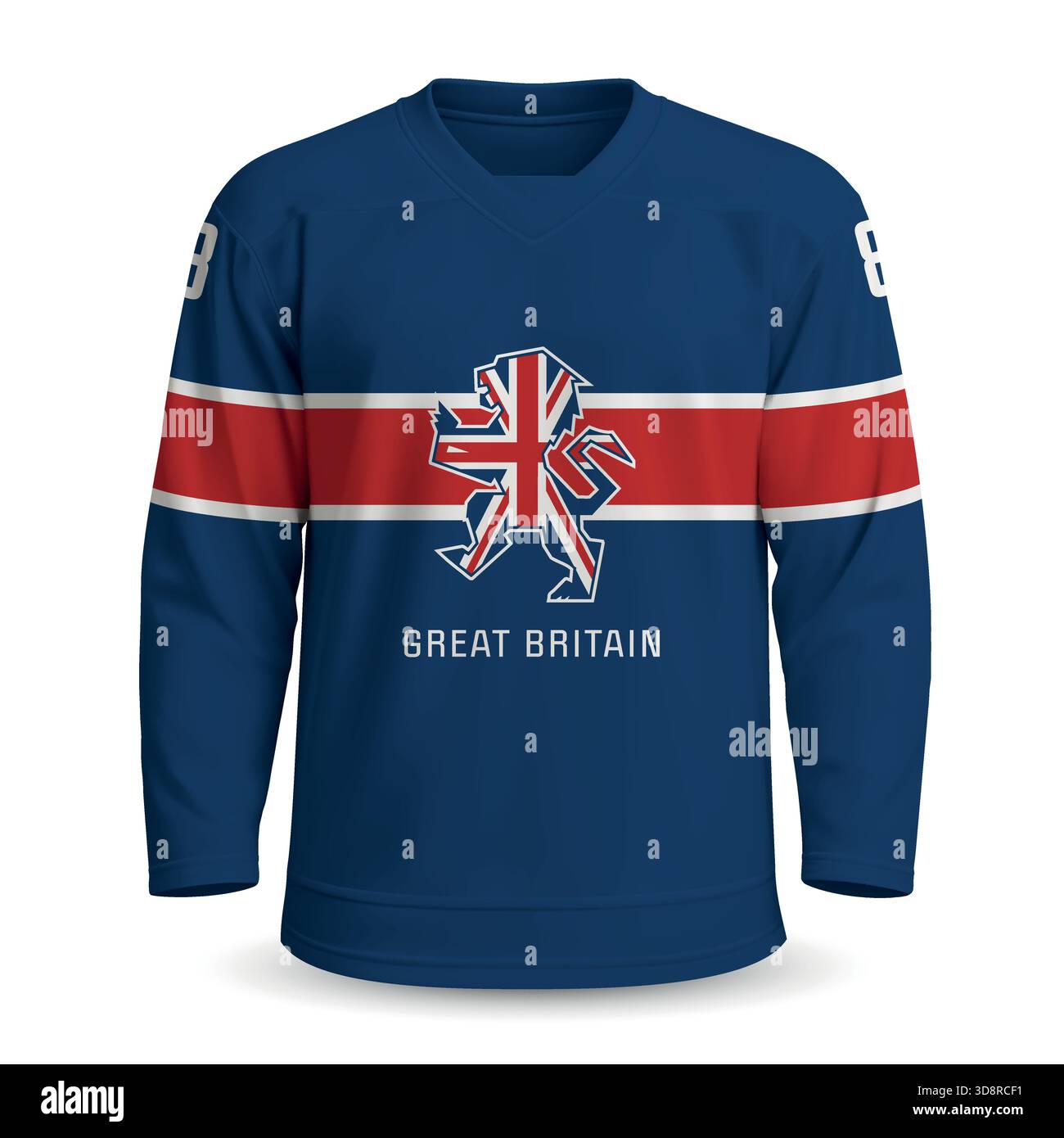 Great Britain national hockey team home jersey, ice hockey shirt 2025 ...