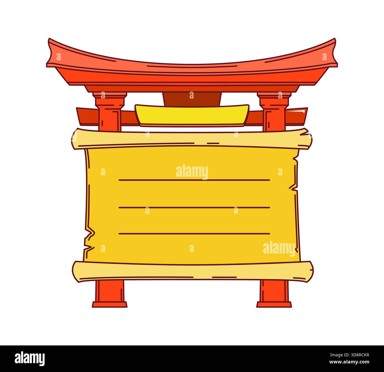 Kids memo note frame with Japanese, Korean temple Stock Vector Image ...