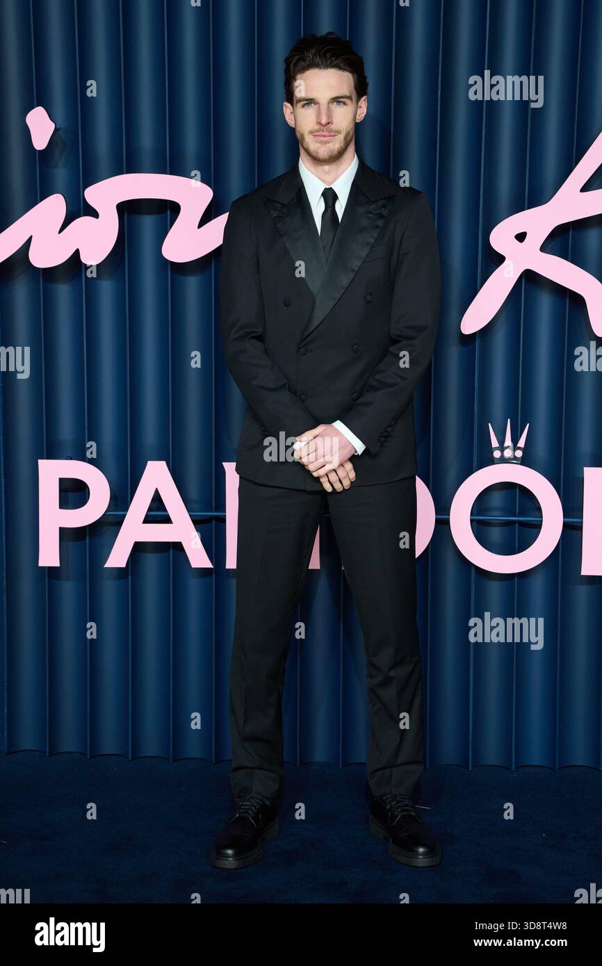 Declan Rice poses for photographers upon arrival at 'The Fashion Awards ...