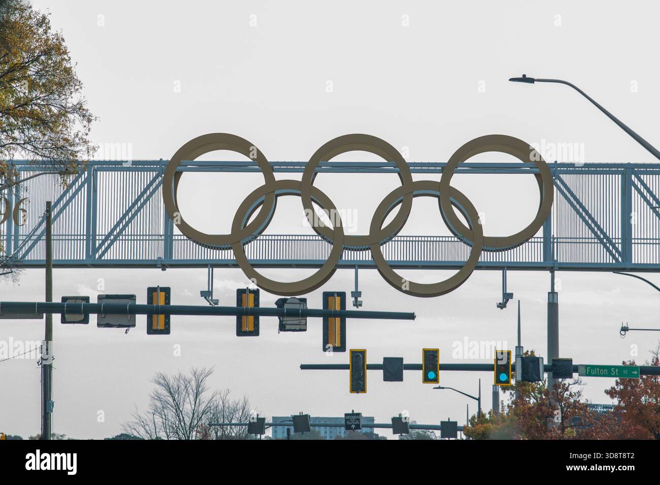 ATLANTA, GA - NOVEMBER 15: A general view of the Olympic rings on ...