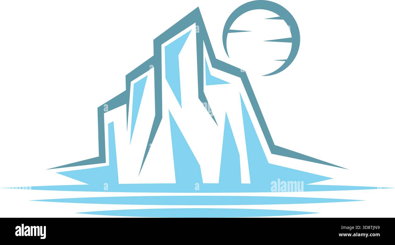 Iceberg logo icon design illustration Stock Vector