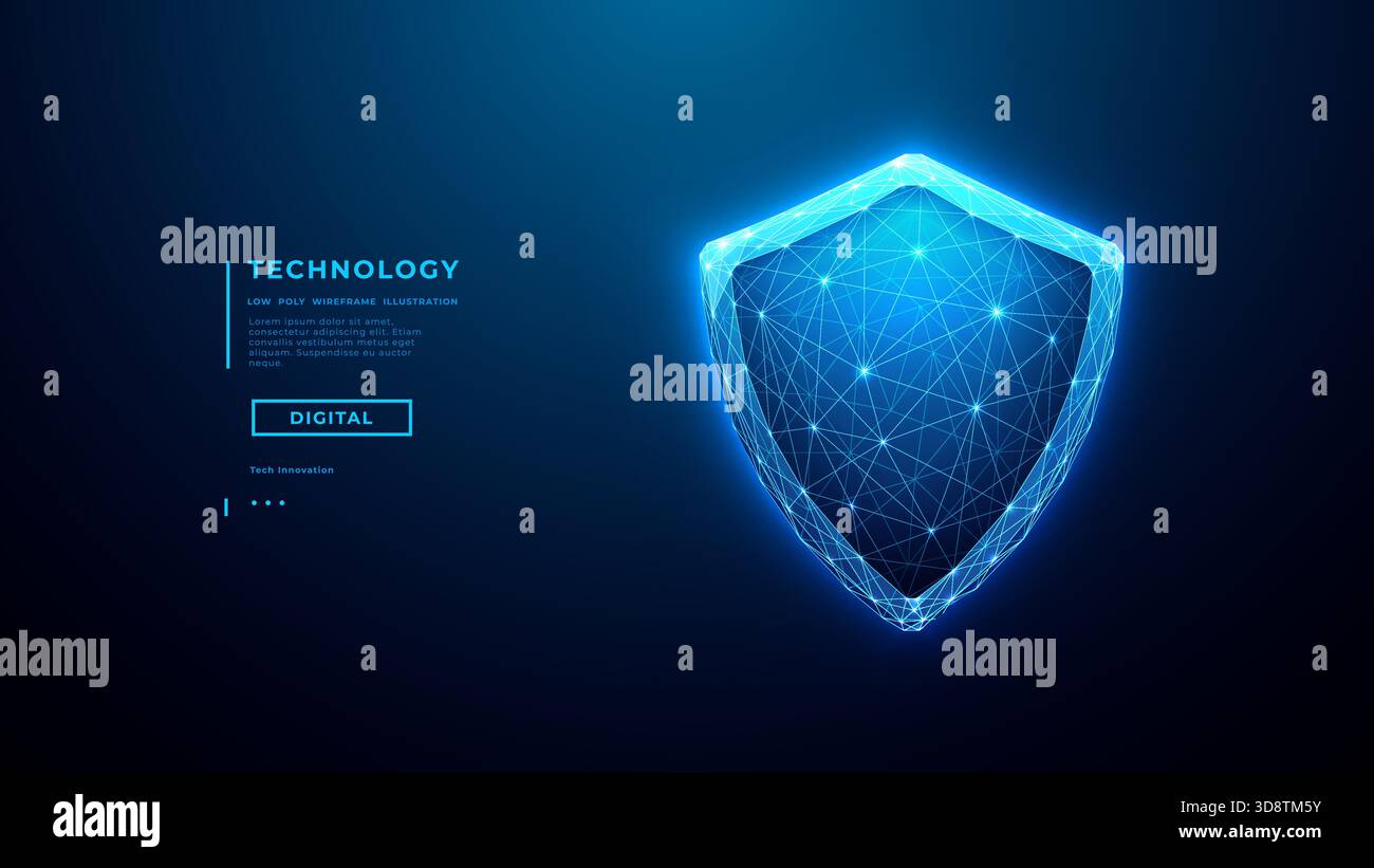 Cyber security concept. Digital shield icon. Cyber protection elements Stock Vector