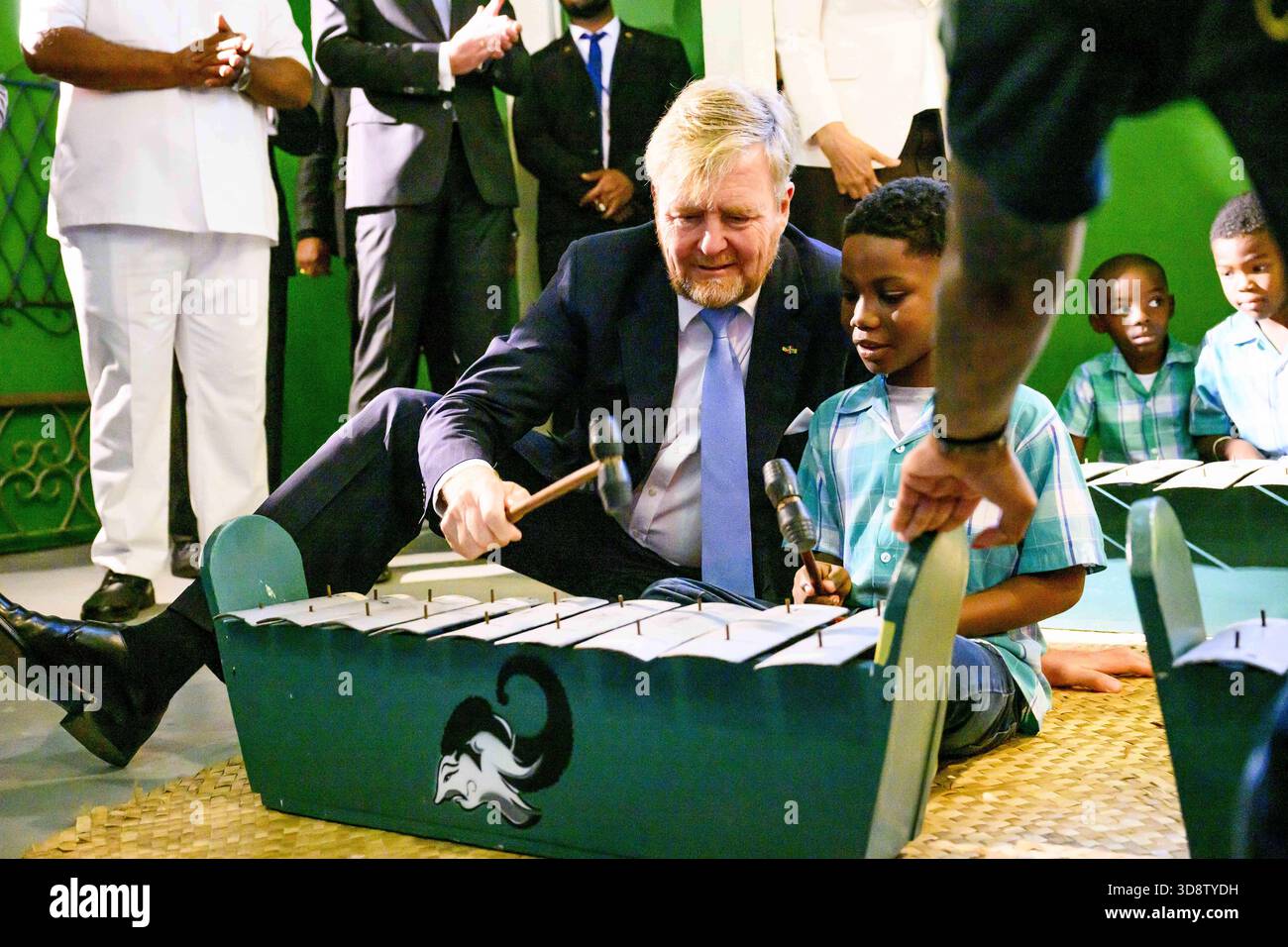 Paramaribo, The Netherlands, 2025-12-02 09:38:13 PARAMARIBO, December 2, 2025, Villa Zapakara. King Willem-Alexander and Queen Máxima are paying a state visit to the Republic of Suriname at the invitation of President Jennifer Geerlings-Simons. King Willem-Alexander and Queen Máxima are visiting Villa Zapakara, a foundation focused on young people and their development through art, culture, and education. PHOTO: NLBeeld/Patrick van Emst  Credit: NL Beeld / Patrick van Emst Stock Photo