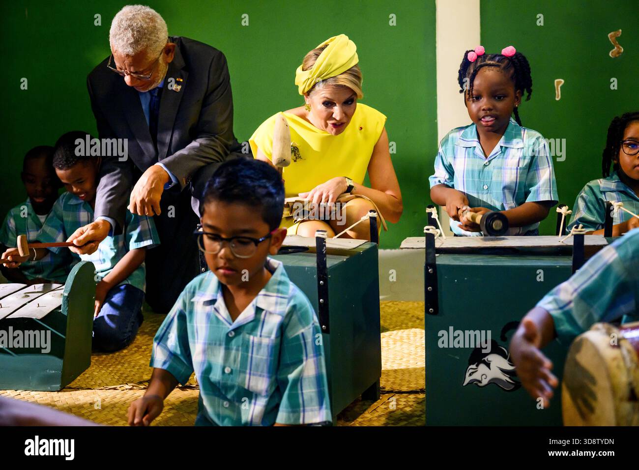 Paramaribo, The Netherlands, 2025-12-02 09:37:39 PARAMARIBO, December 2, 2025, Villa Zapakara. King Willem-Alexander and Queen Máxima are paying a state visit to the Republic of Suriname at the invitation of President Jennifer Geerlings-Simons. King Willem-Alexander and Queen Máxima are visiting Villa Zapakara, a foundation focused on young people and their development through art, culture, and education. PHOTO: NLBeeld/Patrick van Emst  Credit: NL Beeld / Patrick van Emst Stock Photo