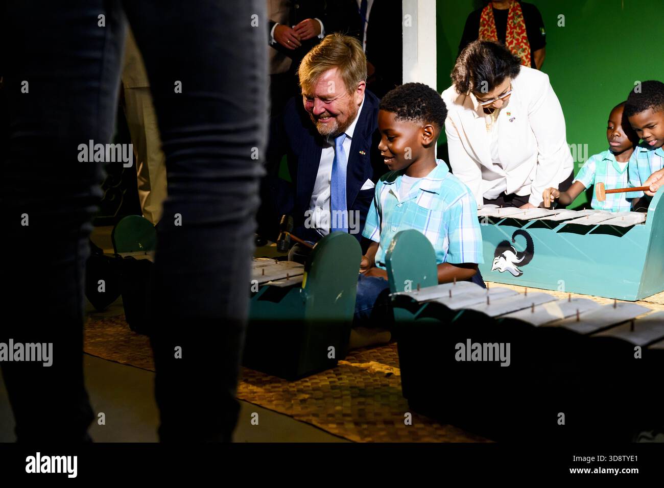 Paramaribo, The Netherlands, 2025-12-02 09:38:02 PARAMARIBO, December 2, 2025, Villa Zapakara. King Willem-Alexander and Queen Máxima are paying a state visit to the Republic of Suriname at the invitation of President Jennifer Geerlings-Simons. King Willem-Alexander and Queen Máxima are visiting Villa Zapakara, a foundation focused on young people and their development through art, culture, and education. PHOTO: NLBeeld/Patrick van Emst  Credit: NL Beeld / Patrick van Emst Stock Photo