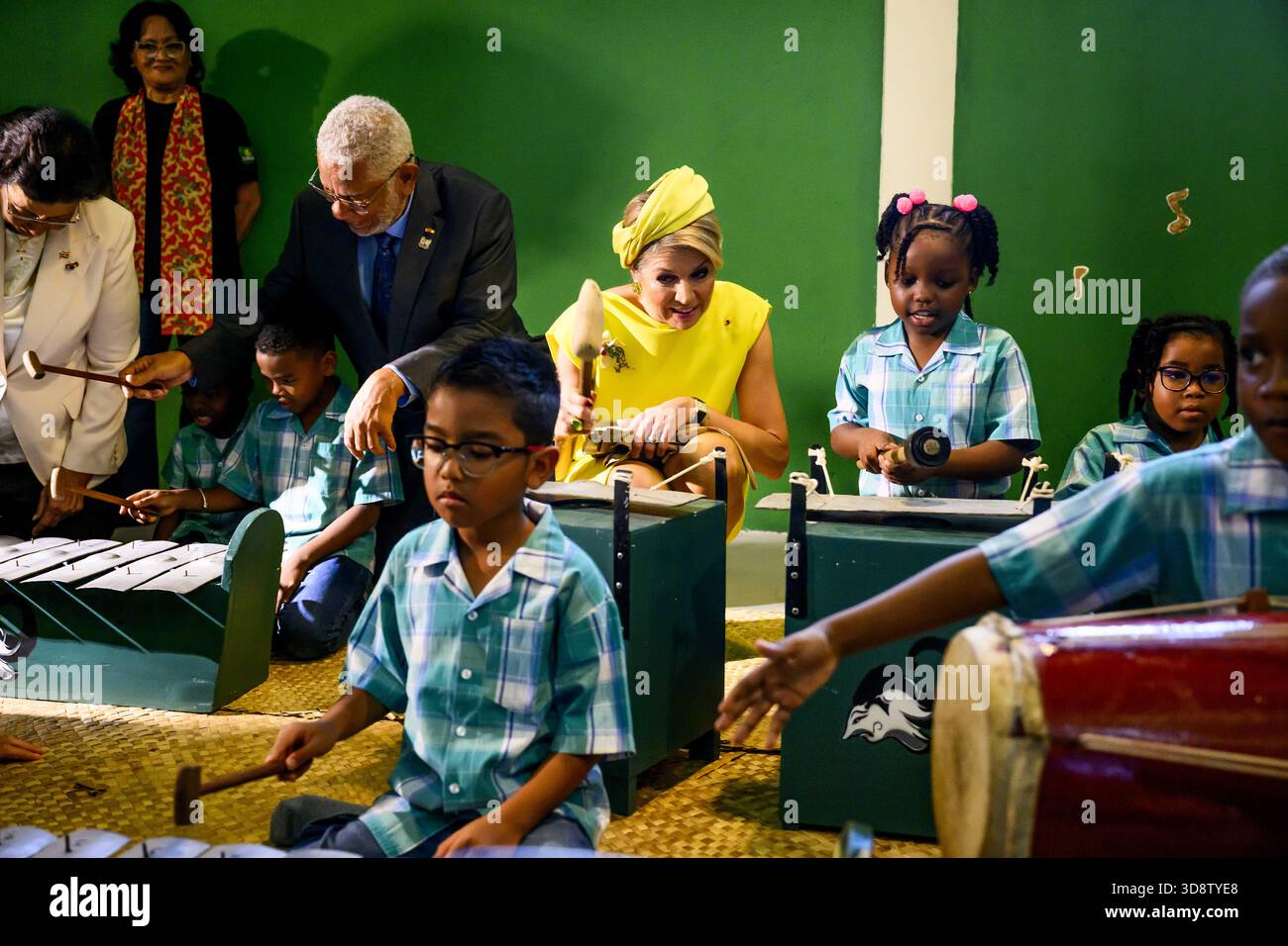 Paramaribo, The Netherlands, 2025-12-02 09:37:46 PARAMARIBO, December 2, 2025, Villa Zapakara. King Willem-Alexander and Queen Máxima are paying a state visit to the Republic of Suriname at the invitation of President Jennifer Geerlings-Simons. King Willem-Alexander and Queen Máxima are visiting Villa Zapakara, a foundation focused on young people and their development through art, culture, and education. PHOTO: NLBeeld/Patrick van Emst  Credit: NL Beeld / Patrick van Emst Stock Photo