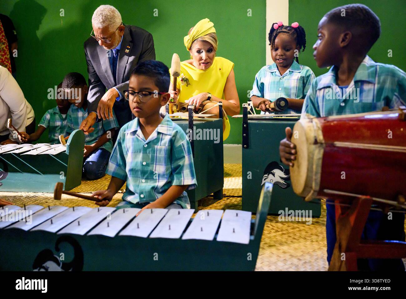 Paramaribo, The Netherlands, 2025-12-02 09:37:57 PARAMARIBO, December 2, 2025, Villa Zapakara. King Willem-Alexander and Queen Máxima are paying a state visit to the Republic of Suriname at the invitation of President Jennifer Geerlings-Simons. King Willem-Alexander and Queen Máxima are visiting Villa Zapakara, a foundation focused on young people and their development through art, culture, and education. PHOTO: NLBeeld/Patrick van Emst  Credit: NL Beeld / Patrick van Emst Stock Photo