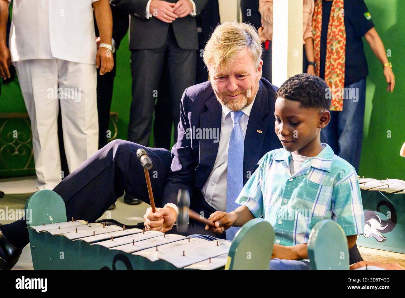 Paramaribo, The Netherlands, 2025-12-02 09:38:53 PARAMARIBO, December 2, 2025, Villa Zapakara. King Willem-Alexander and Queen Máxima are paying a state visit to the Republic of Suriname at the invitation of President Jennifer Geerlings-Simons. King Willem-Alexander and Queen Máxima are visiting Villa Zapakara, a foundation focused on young people and their development through art, culture, and education. PHOTO: NLBeeld/Patrick van Emst  Credit: NL Beeld / Patrick van Emst Stock Photo