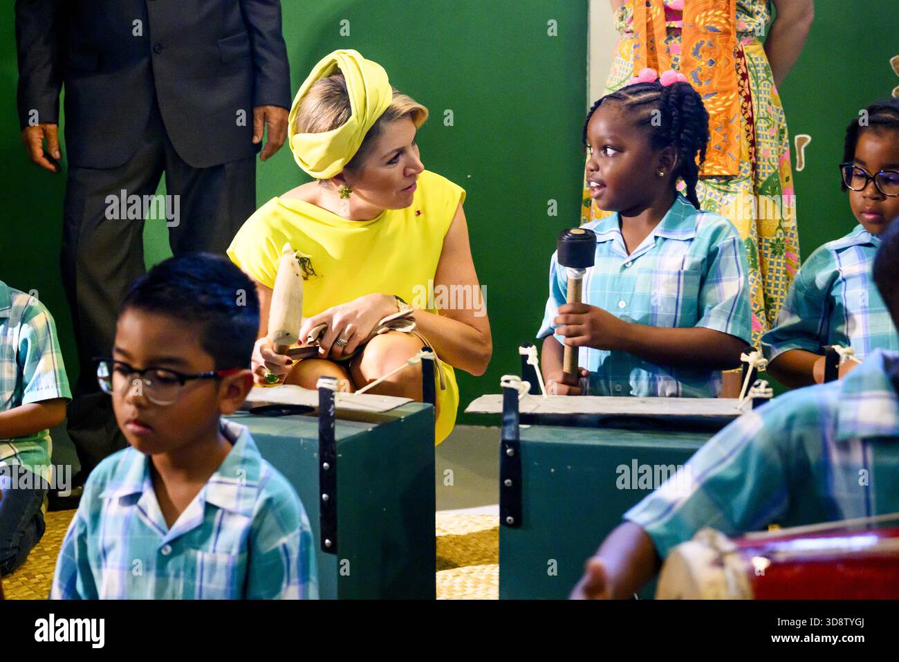 Paramaribo, The Netherlands, 2025-12-02 09:38:20 PARAMARIBO, December 2, 2025, Villa Zapakara. King Willem-Alexander and Queen Máxima are paying a state visit to the Republic of Suriname at the invitation of President Jennifer Geerlings-Simons. King Willem-Alexander and Queen Máxima are visiting Villa Zapakara, a foundation focused on young people and their development through art, culture, and education. PHOTO: NLBeeld/Patrick van Emst  Credit: NL Beeld / Patrick van Emst Stock Photo