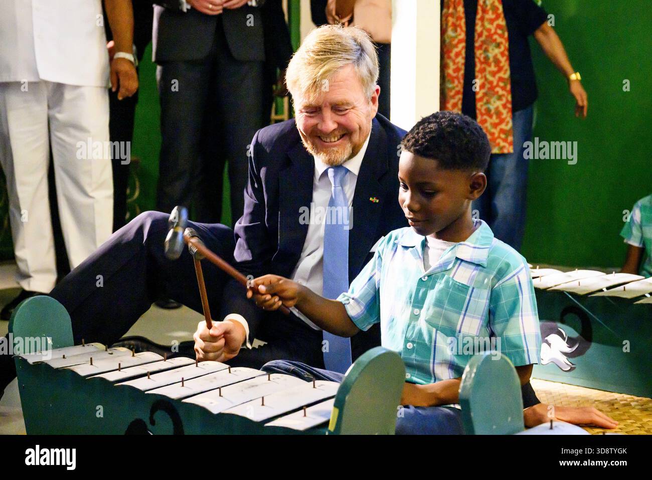 Paramaribo, The Netherlands, 2025-12-02 09:38:50 PARAMARIBO, December 2, 2025, Villa Zapakara. King Willem-Alexander and Queen Máxima are paying a state visit to the Republic of Suriname at the invitation of President Jennifer Geerlings-Simons. King Willem-Alexander and Queen Máxima are visiting Villa Zapakara, a foundation focused on young people and their development through art, culture, and education. PHOTO: NLBeeld/Patrick van Emst  Credit: NL Beeld / Patrick van Emst Stock Photo