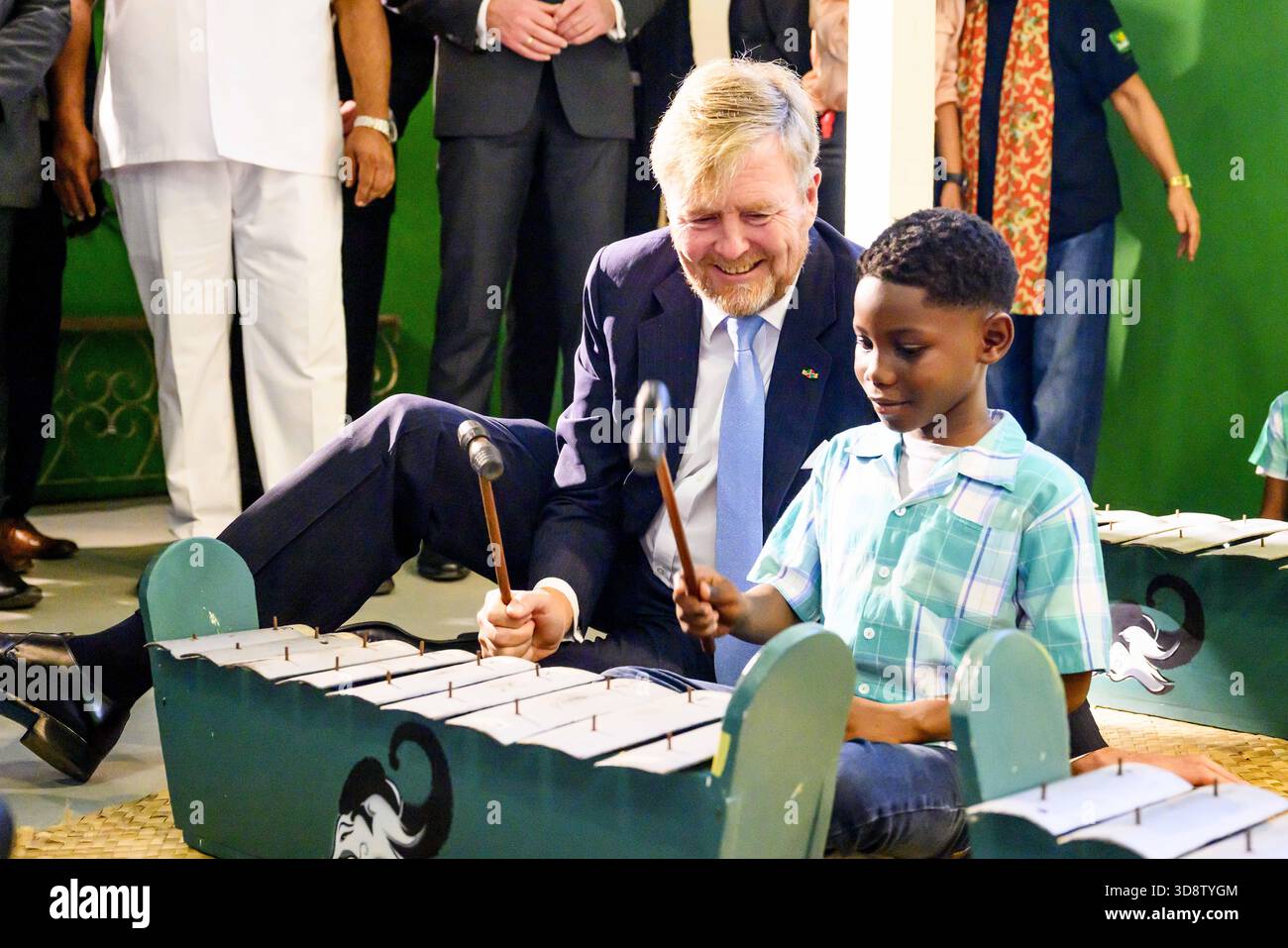 Paramaribo, The Netherlands, 2025-12-02 09:38:52 PARAMARIBO, December 2, 2025, Villa Zapakara. King Willem-Alexander and Queen Máxima are paying a state visit to the Republic of Suriname at the invitation of President Jennifer Geerlings-Simons. King Willem-Alexander and Queen Máxima are visiting Villa Zapakara, a foundation focused on young people and their development through art, culture, and education. PHOTO: NLBeeld/Patrick van Emst  Credit: NL Beeld / Patrick van Emst Stock Photo