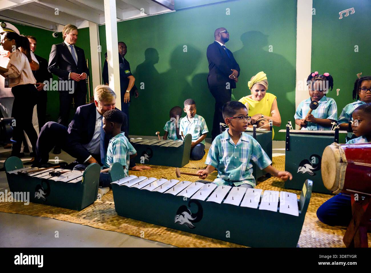 Paramaribo, The Netherlands, 2025-12-02 09:38:59 PARAMARIBO, December 2, 2025, Villa Zapakara. King Willem-Alexander and Queen Máxima are paying a state visit to the Republic of Suriname at the invitation of President Jennifer Geerlings-Simons. King Willem-Alexander and Queen Máxima are visiting Villa Zapakara, a foundation focused on young people and their development through art, culture, and education. PHOTO: NLBeeld/Patrick van Emst  Credit: NL Beeld / Patrick van Emst Stock Photo