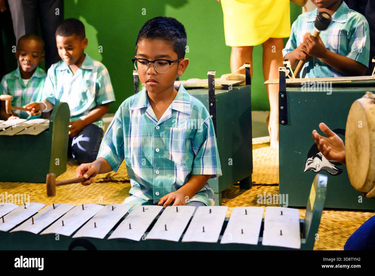 Paramaribo, The Netherlands, 2025-12-02 09:39:19 PARAMARIBO, December 2, 2025, Villa Zapakara. King Willem-Alexander and Queen Máxima are paying a state visit to the Republic of Suriname at the invitation of President Jennifer Geerlings-Simons. King Willem-Alexander and Queen Máxima are visiting Villa Zapakara, a foundation focused on young people and their development through art, culture, and education. PHOTO: NLBeeld/Patrick van Emst  Credit: NL Beeld / Patrick van Emst Stock Photo