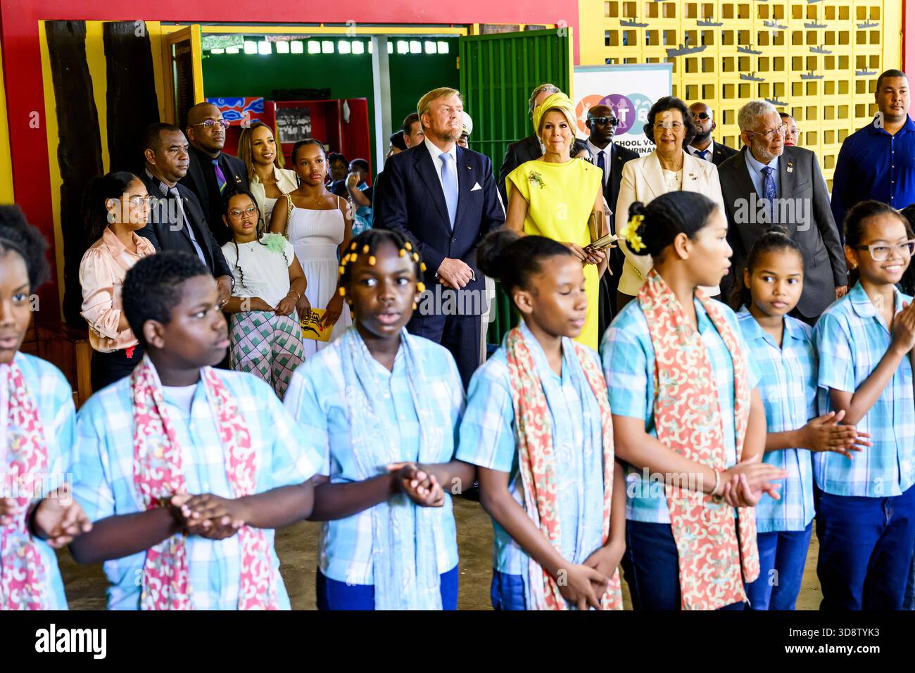 Paramaribo, The Netherlands, 2025-12-02 09:58:26 PARAMARIBO, December 2, 2025, Villa Zapakara. King Willem-Alexander and Queen Máxima are paying a state visit to the Republic of Suriname at the invitation of President Jennifer Geerlings-Simons. King Willem-Alexander and Queen Máxima are visiting Villa Zapakara, a foundation focused on young people and their development through art, culture, and education. PHOTO: NLBeeld/Patrick van Emst  Credit: NL Beeld / Patrick van Emst Stock Photo