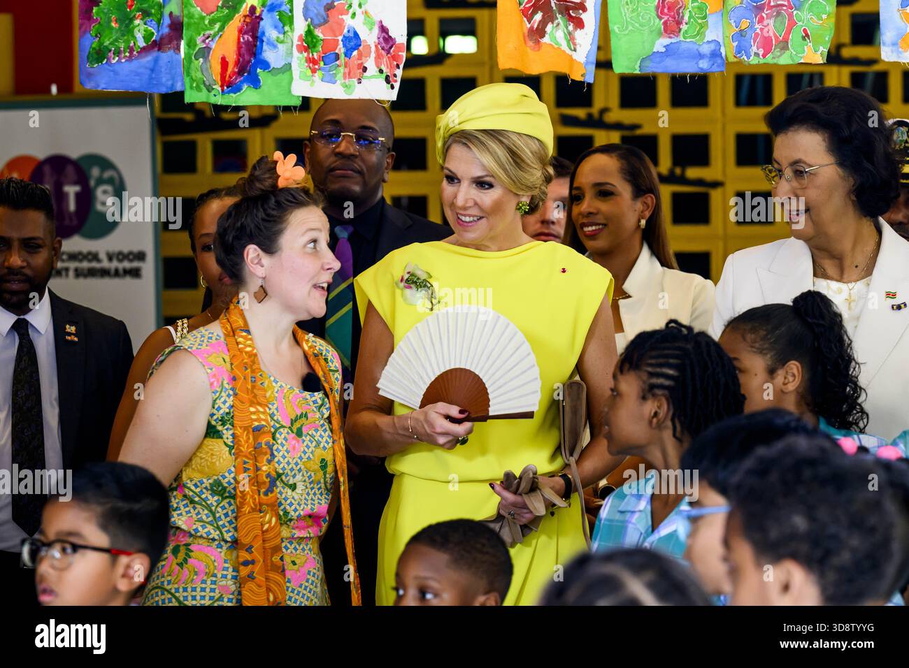 Paramaribo, The Netherlands, 2025-12-02 10:01:11 PARAMARIBO, December 2, 2025, Villa Zapakara. King Willem-Alexander and Queen Máxima are paying a state visit to the Republic of Suriname at the invitation of President Jennifer Geerlings-Simons. King Willem-Alexander and Queen Máxima are visiting Villa Zapakara, a foundation focused on young people and their development through art, culture, and education. PHOTO: NLBeeld/Patrick van Emst  Credit: NL Beeld / Patrick van Emst Stock Photo