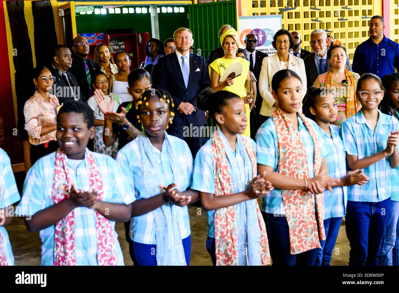 Paramaribo, The Netherlands, 2025-12-02 09:58:31 PARAMARIBO, December 2, 2025, Villa Zapakara. King Willem-Alexander and Queen Máxima are paying a state visit to the Republic of Suriname at the invitation of President Jennifer Geerlings-Simons. King Willem-Alexander and Queen Máxima are visiting Villa Zapakara, a foundation focused on young people and their development through art, culture, and education. PHOTO: NLBeeld/Patrick van Emst  Credit: NL Beeld / Patrick van Emst Stock Photo