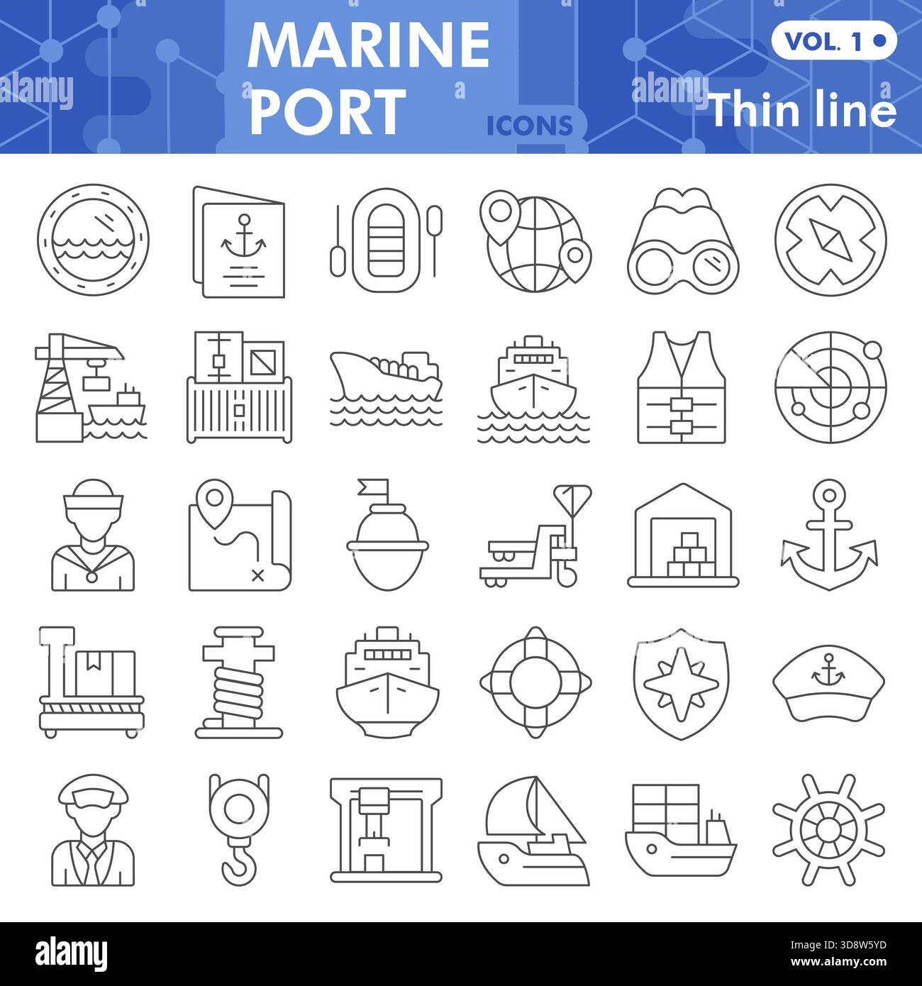 Port Engine Symbol International maritime symbols Stock Vector Images - Alamy