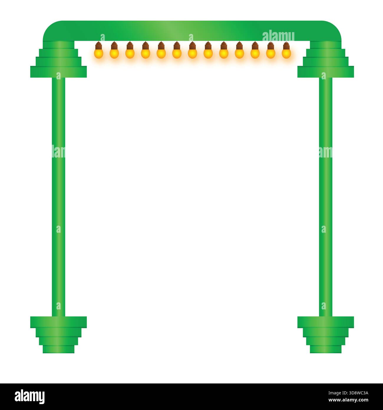 Creative bridge and bulb light vector illustration combining architectural design with festive lighting elements for decorative celebratory and modern Stock Vector