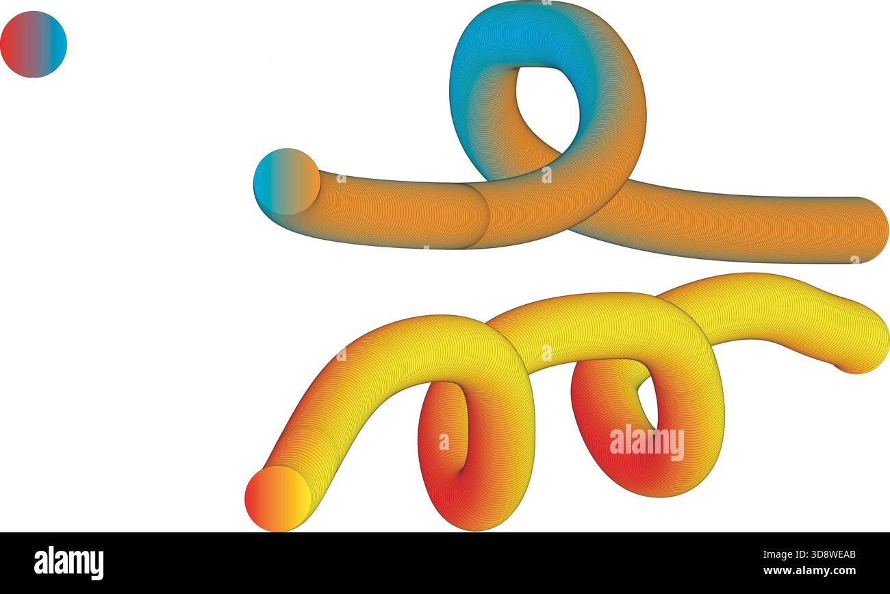 Abstract colorful gradient shapes with smooth curves Stock Vector