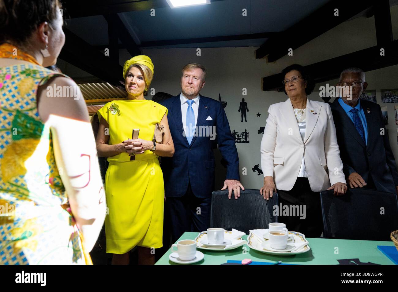 Paramaribo, The Netherlands, 2025-12-02 09:42:06 PARAMARIBO, December 2, 2025, Villa Zapakara. King Willem-Alexander and Queen Máxima are paying a state visit to the Republic of Suriname at the invitation of President Jennifer Geerlings-Simons. King Willem-Alexander and Queen Máxima are visiting Villa Zapakara, a foundation focused on young people and their development through art, culture, and education. PHOTO: NLBeeld/Patrick van Emst  Credit: NL Beeld / Patrick van Emst Stock Photo