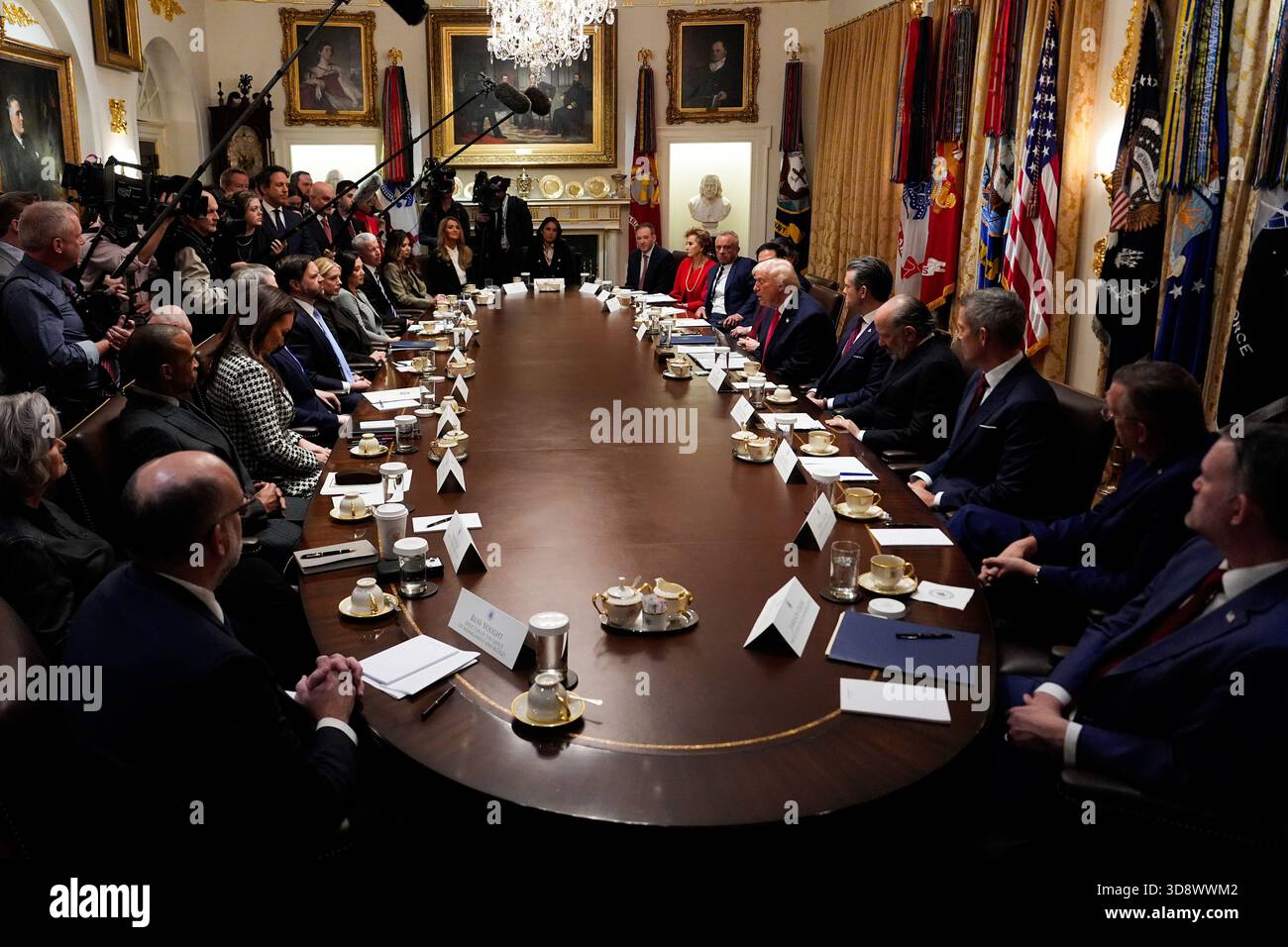 President Donald Trump speaks during a Cabinet meeting at the White ...
