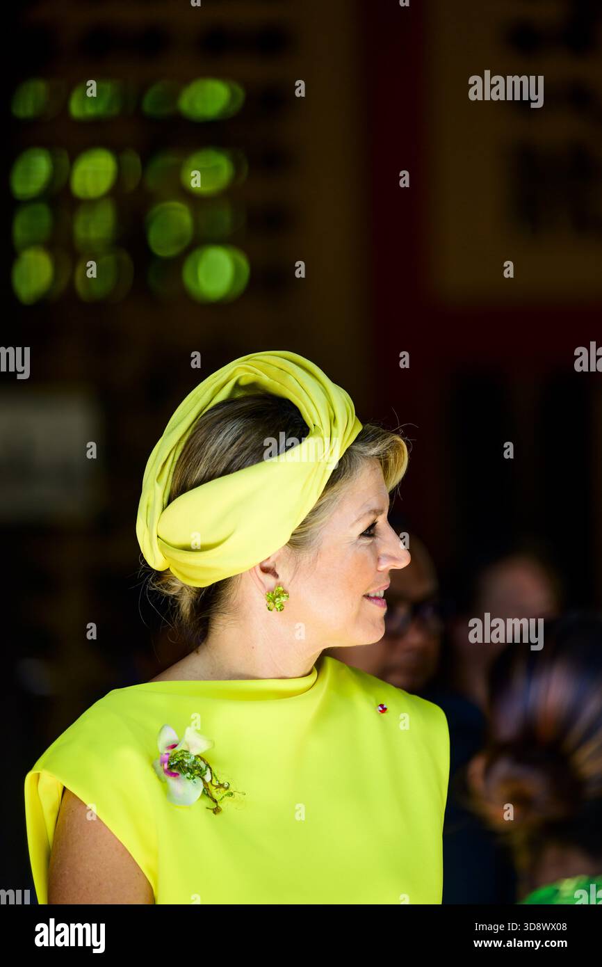 Paramaribo, The Netherlands, 2025-12-02 10:02:32 PARAMARIBO, December 2, 2025, Villa Zapakara. King Willem-Alexander and Queen Máxima are paying a state visit to the Republic of Suriname at the invitation of President Jennifer Geerlings-Simons. King Willem-Alexander and Queen Máxima are visiting Villa Zapakara, a foundation focused on young people and their development through art, culture, and education. PHOTO: NLBeeld/Patrick van Emst  Credit: NL Beeld / Patrick van Emst Stock Photo