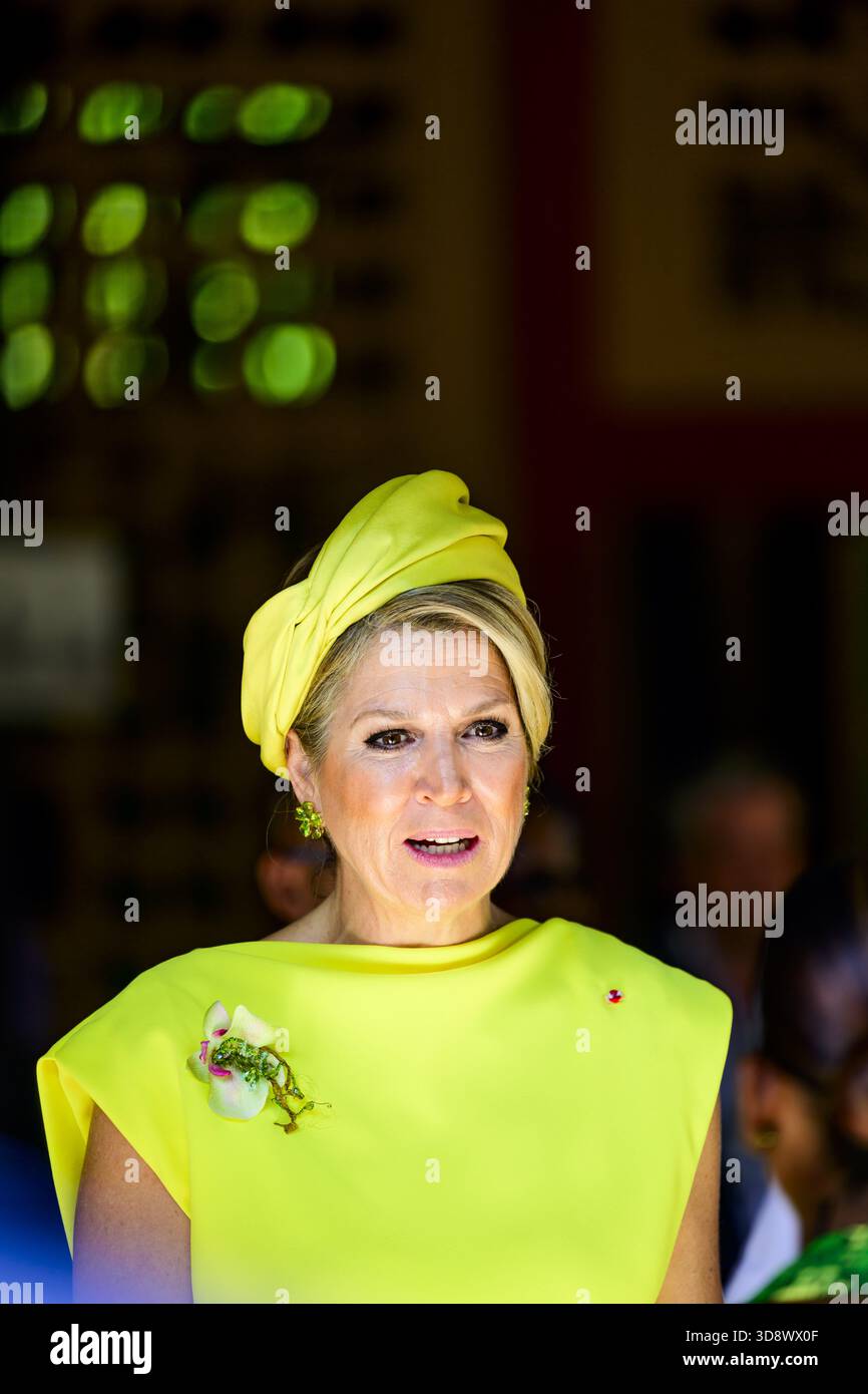 Paramaribo, The Netherlands, 2025-12-02 10:02:37 PARAMARIBO, December 2, 2025, Villa Zapakara. King Willem-Alexander and Queen Máxima are paying a state visit to the Republic of Suriname at the invitation of President Jennifer Geerlings-Simons. King Willem-Alexander and Queen Máxima are visiting Villa Zapakara, a foundation focused on young people and their development through art, culture, and education. PHOTO: NLBeeld/Patrick van Emst  Credit: NL Beeld / Patrick van Emst Stock Photo