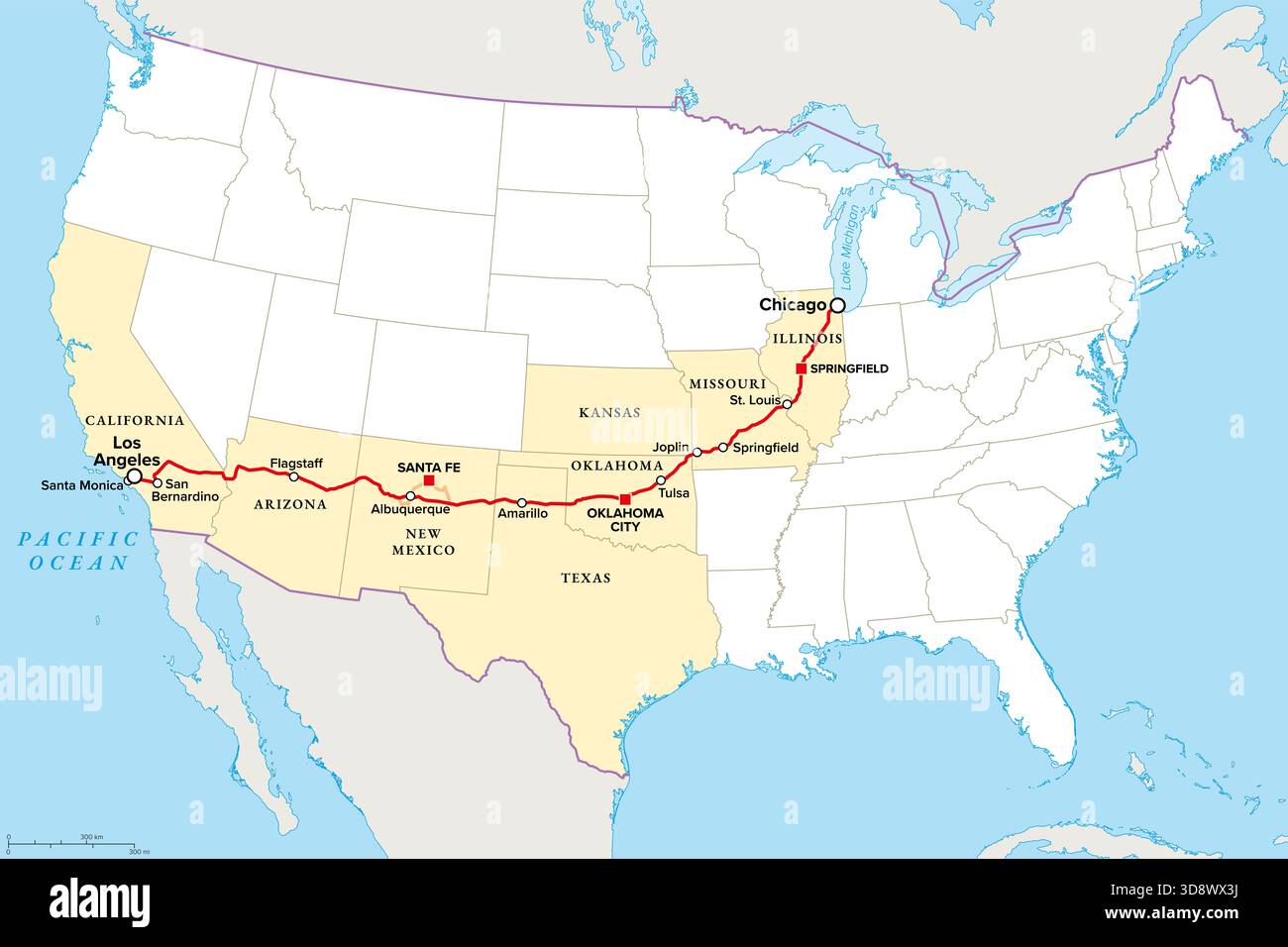 U s a highway map hi-res stock photography and images - Alamy, image size:1300x956