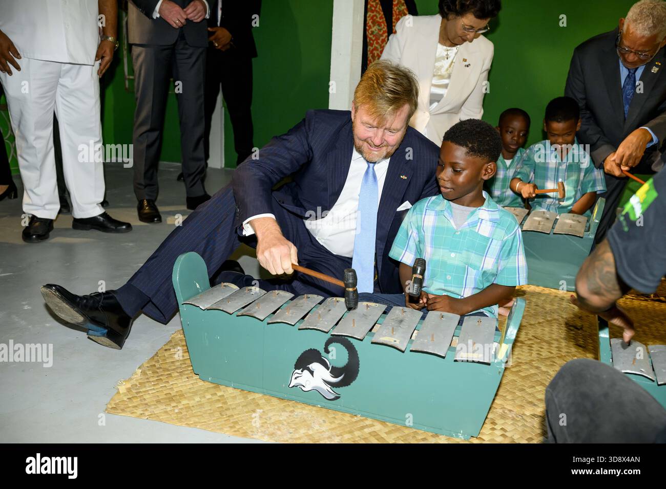 Paramaribo, The Netherlands, 2025-12-02 09:37:37 PARAMARIBO, December 2, 2025, Villa Zapakara. King Willem-Alexander and Queen Máxima are paying a state visit to the Republic of Suriname at the invitation of President Jennifer Geerlings-Simons. King Willem-Alexander and Queen Máxima are visiting Villa Zapakara, a foundation focused on young people and their development through art, culture, and education. PHOTO: NLBeeld/Patrick van Emst  Credit: NL Beeld / Patrick van Emst Stock Photo
