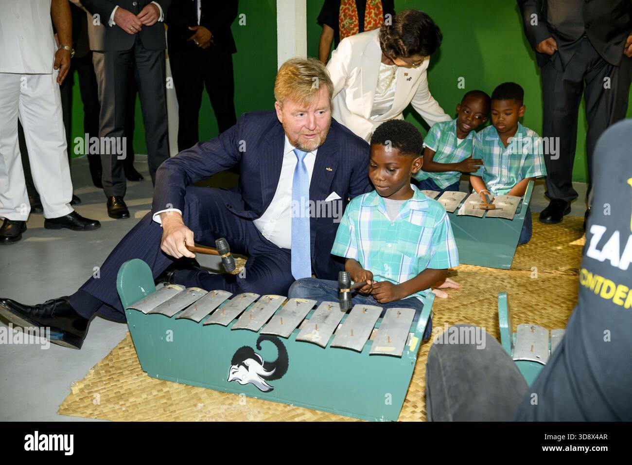 Paramaribo, The Netherlands, 2025-12-02 09:37:23 PARAMARIBO, December 2, 2025, Villa Zapakara. King Willem-Alexander and Queen Máxima are paying a state visit to the Republic of Suriname at the invitation of President Jennifer Geerlings-Simons. King Willem-Alexander and Queen Máxima are visiting Villa Zapakara, a foundation focused on young people and their development through art, culture, and education. PHOTO: NLBeeld/Patrick van Emst  Credit: NL Beeld / Patrick van Emst Stock Photo
