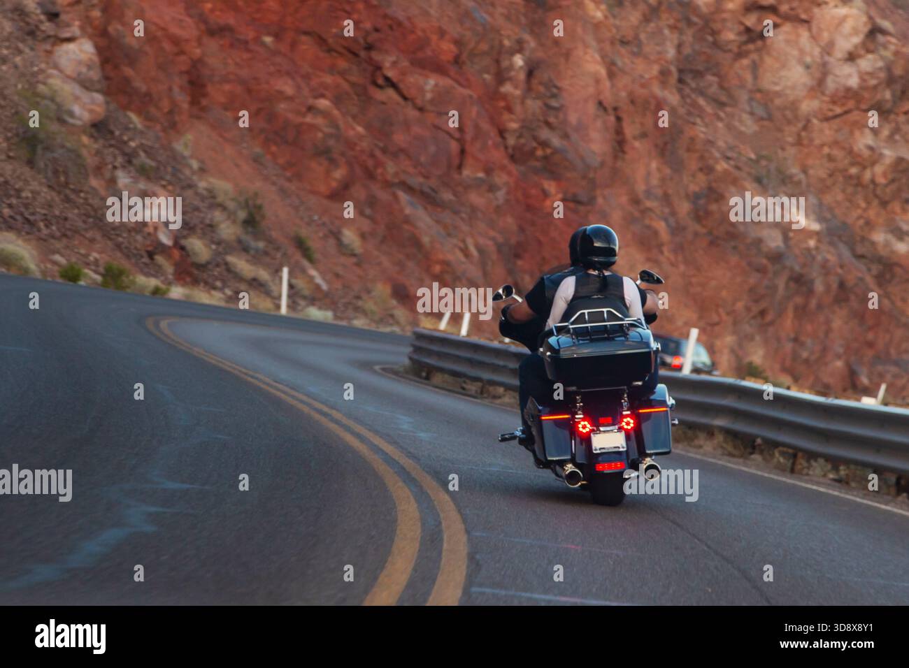 Motorcyclists Rear View Couple riding on bike roadtrip hi-res stock photography and images - Alamy