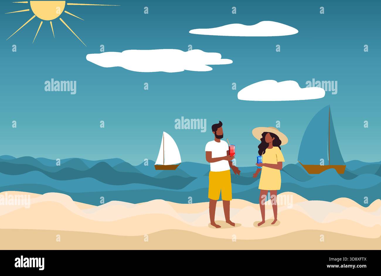 Sea in distance view Stock Vector Images - Alamy
