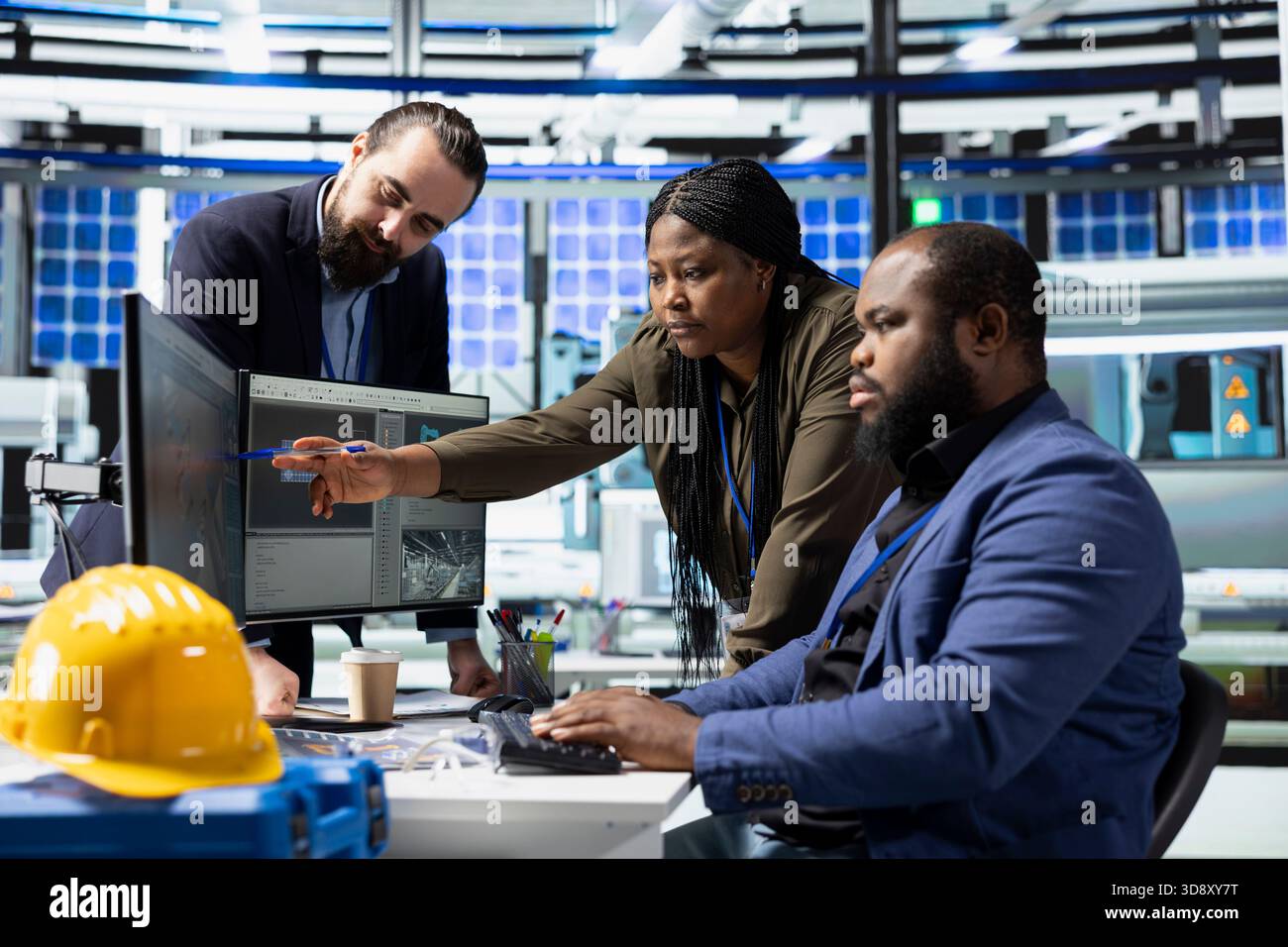 Industrial engineers collaborating on technical hi-res stock ...