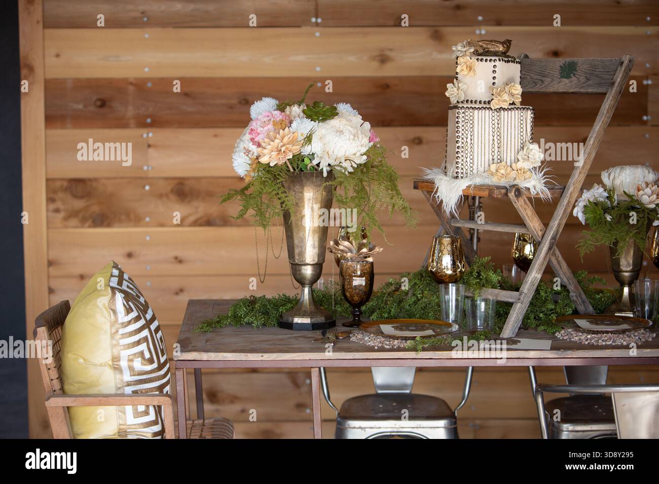 Non Traditional Table Setting Stock Photo