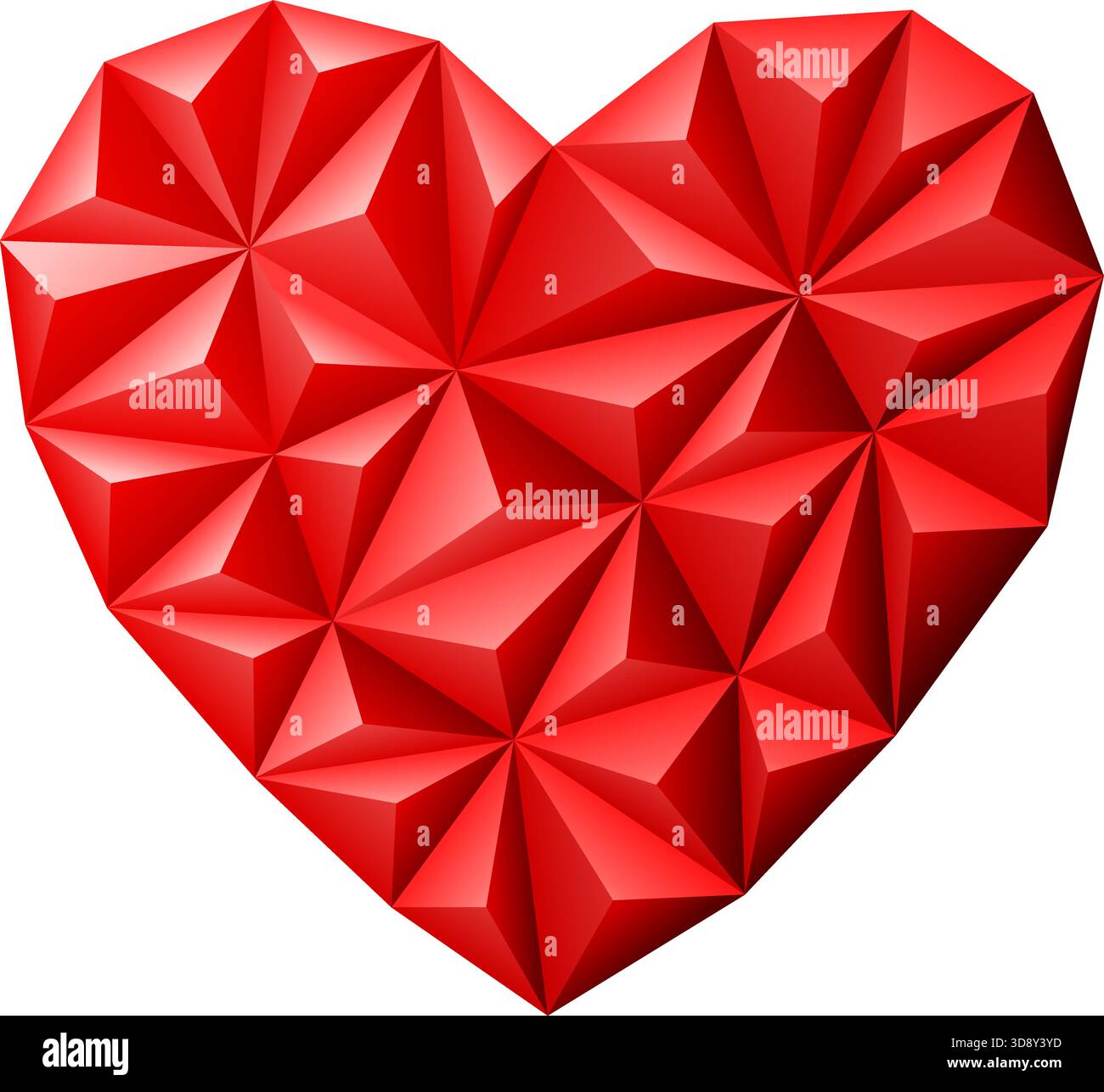 Triangle Mosaic Pattern Heart on Valentine's Day, vector isolated on white background Stock Vector