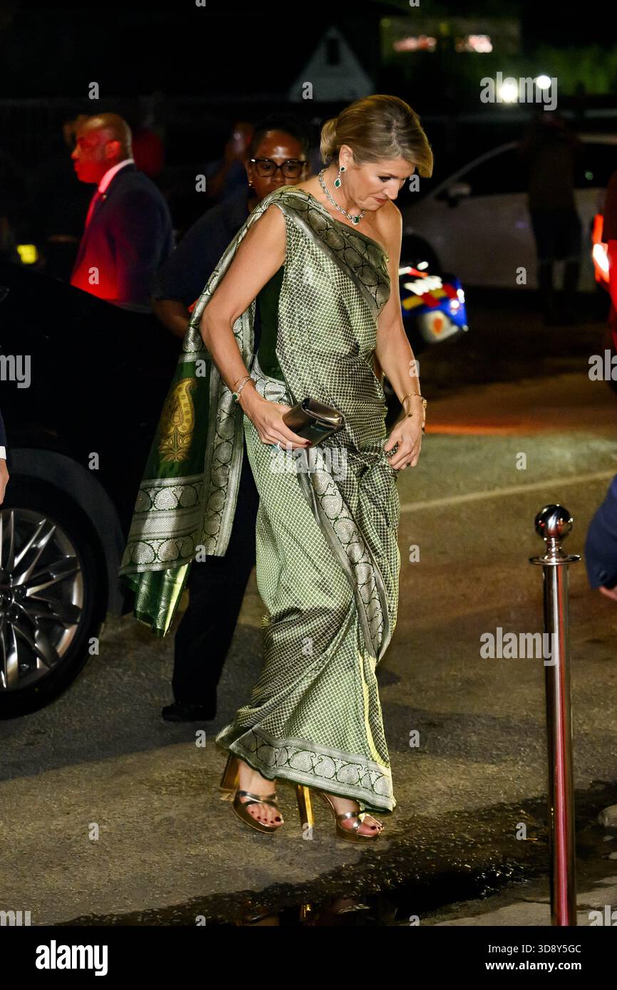 Paramaribo, The Netherlands, 2025-12-02 19:45:18 PARAMARIBO, December 2, 2025, Thalia Theater. King Willem-Alexander and Queen Máxima are paying a state visit to the Republic of Suriname at the invitation of President Jennifer Geerlings-Simons. As a token of appreciation for the hospitality extended, the Royal Couple is offering a cultural program. At the Thalia Theater, Sabrina Starke, a Dutch singer-songwriter of Surinamese descent, will sing her repertoire in collaboration with Surinamese artists. PHOTO: NLBeeld/Patrick van Emst  Credit: NL Beeld / Patrick van Emst Stock Photo