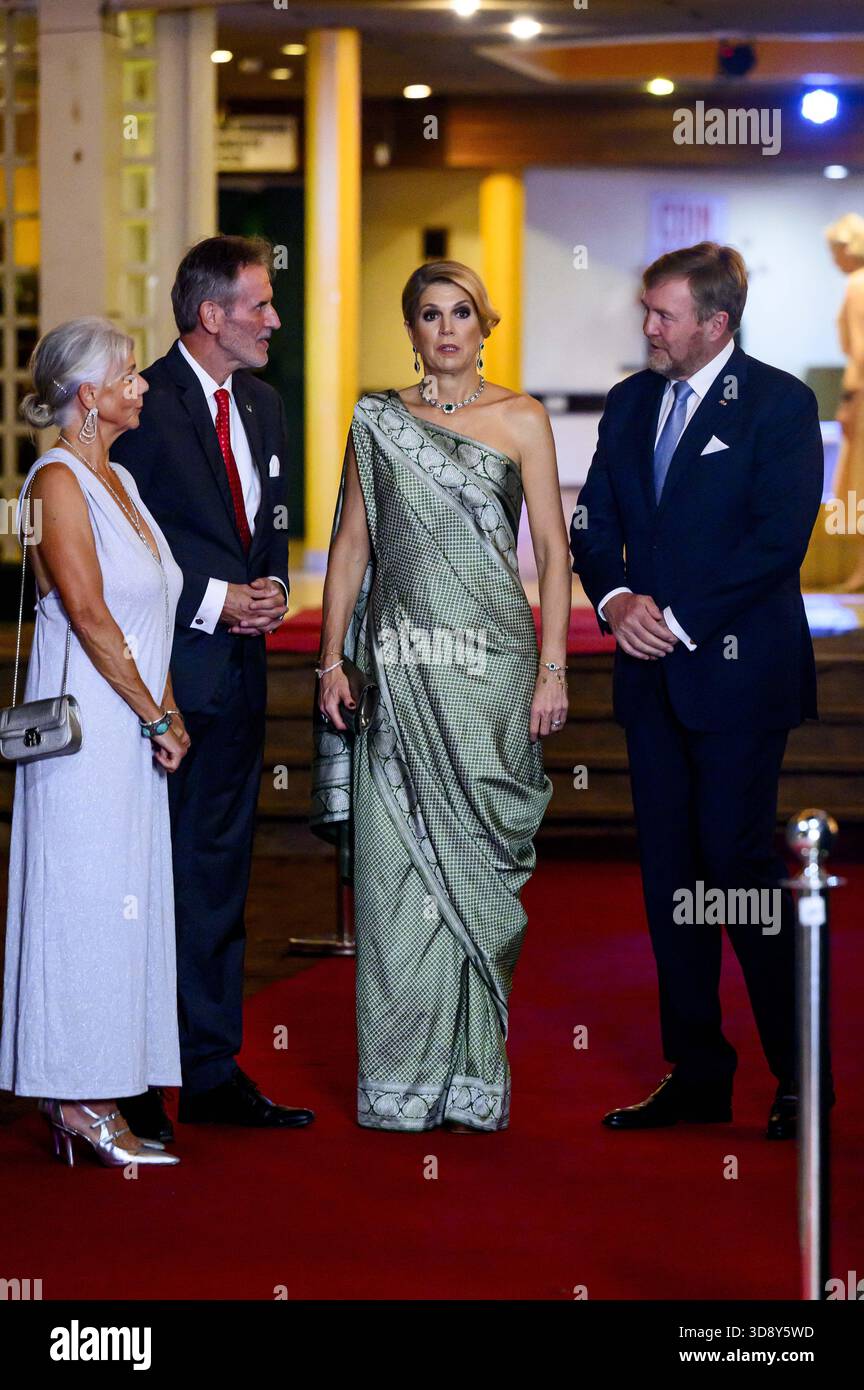 Paramaribo, The Netherlands, 2025-12-02 19:50:11 PARAMARIBO, December 2, 2025, Thalia Theater. King Willem-Alexander and Queen Máxima are paying a state visit to the Republic of Suriname at the invitation of President Jennifer Geerlings-Simons. As a token of appreciation for the hospitality extended, the Royal Couple is offering a cultural program. At the Thalia Theater, Sabrina Starke, a Dutch singer-songwriter of Surinamese descent, will sing her repertoire in collaboration with Surinamese artists. PHOTO: NLBeeld/Patrick van Emst  Credit: NL Beeld / Patrick van Emst Stock Photo