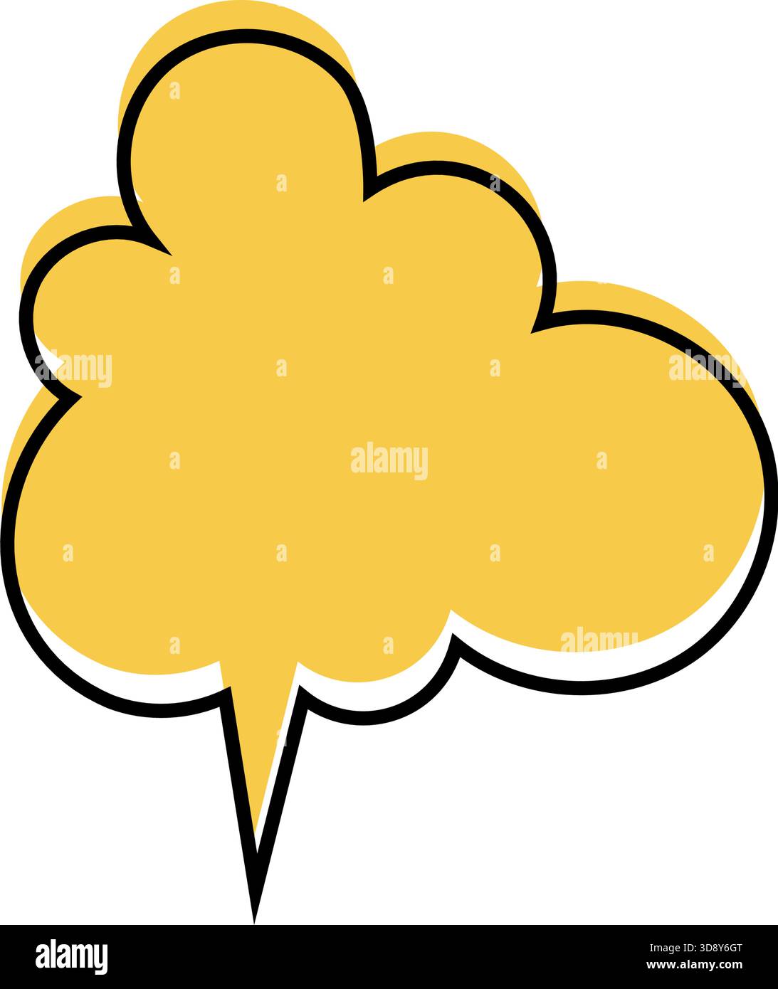 Talk cloud template. Empty chat balloon, text bubble, quote frame, message tag, conversation label, feedback sticker isolated on white background. Vector flat illustration. Stock Vector