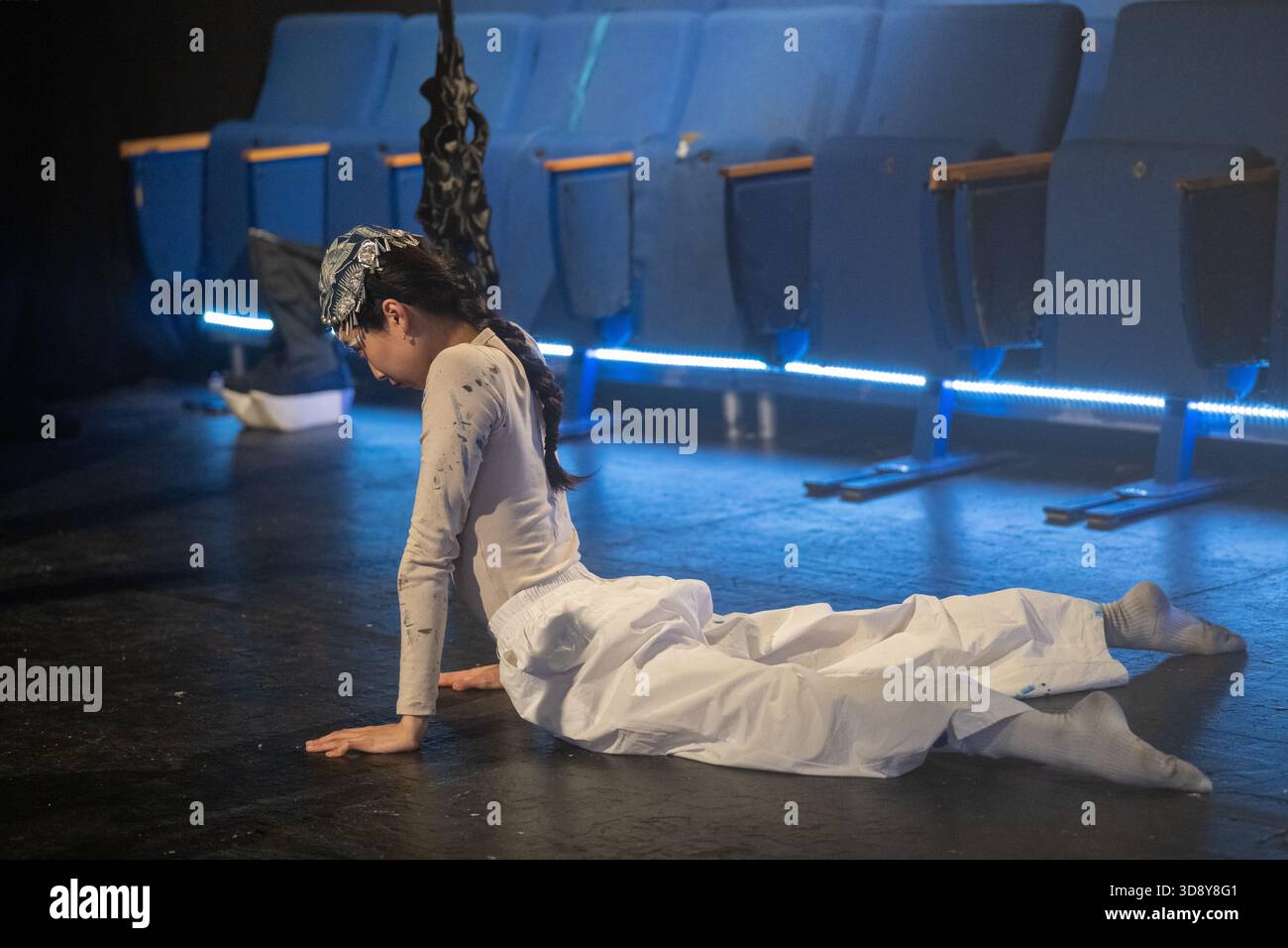 London, UK, 2nd December 2025, Mountains and Seas – Song of Today 山海 · 今日之歌, is inspired by the rich narrative of the 4th-century BCE text The Classic of Mountains and Seas and its fantastical compilation of myths, beasts, heroes, folklore and landscapes. Using this connection between myth, nature and scientific thought as its inspiration, the show explores 21st century issues of climate crisis, activism and rising global fascism. On at the Omnibus Theatre in Clapham from 2nd till 6th December 2026., Andrew Lalchan Photography/Alamy Live News Stock Photo