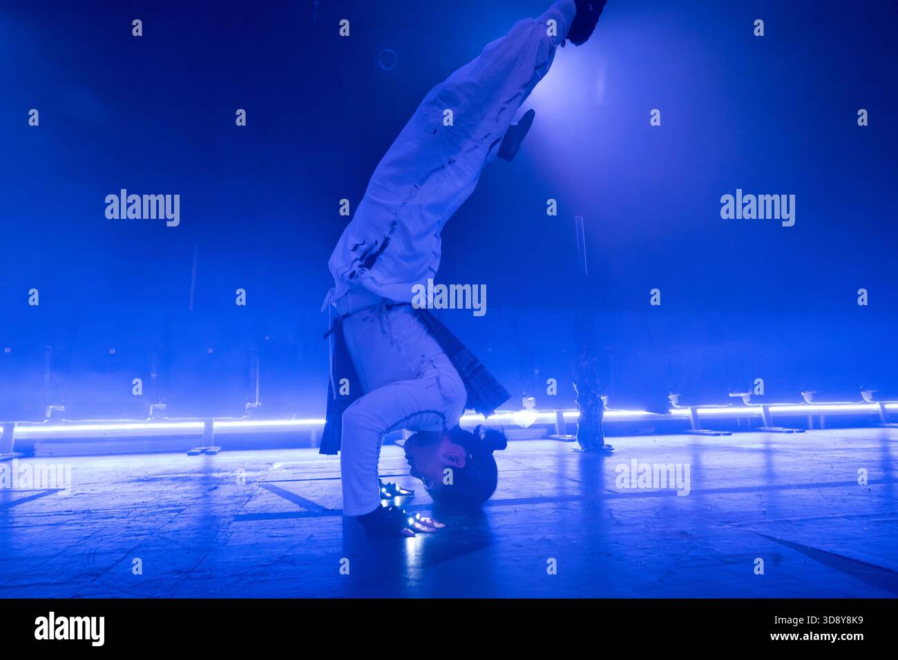 London, UK, 2nd December 2025, Mountains and Seas – Song of Today 山海 · 今日之歌, is inspired by the rich narrative of the 4th-century BCE text The Classic of Mountains and Seas and its fantastical compilation of myths, beasts, heroes, folklore and landscapes. Using this connection between myth, nature and scientific thought as its inspiration, the show explores 21st century issues of climate crisis, activism and rising global fascism. On at the Omnibus Theatre in Clapham from 2nd till 6th December 2026., Andrew Lalchan Photography/Alamy Live News Stock Photo