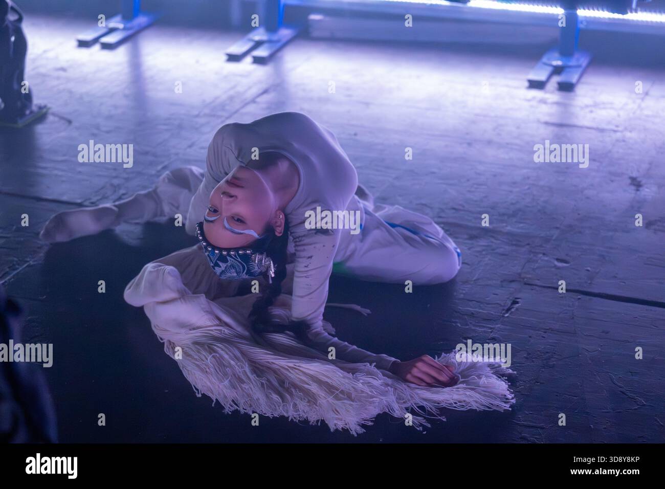 London, UK, 2nd December 2025, Mountains and Seas – Song of Today 山海 · 今日之歌, is inspired by the rich narrative of the 4th-century BCE text The Classic of Mountains and Seas and its fantastical compilation of myths, beasts, heroes, folklore and landscapes. Using this connection between myth, nature and scientific thought as its inspiration, the show explores 21st century issues of climate crisis, activism and rising global fascism. On at the Omnibus Theatre in Clapham from 2nd till 6th December 2026., Andrew Lalchan Photography/Alamy Live News Stock Photo