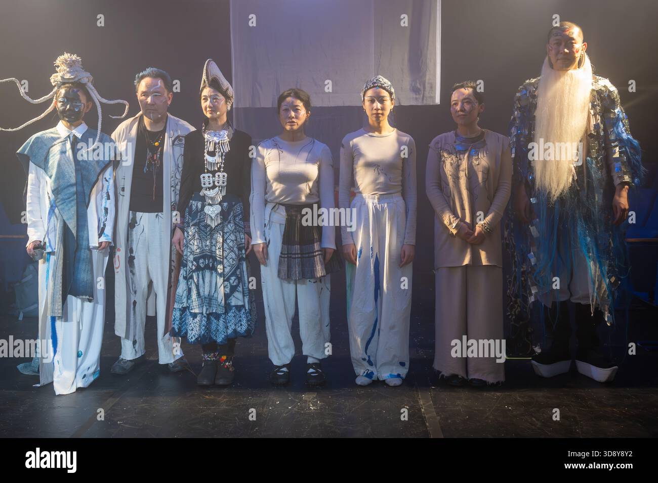 London, UK, 2nd December 2025, Mountains and Seas – Song of Today 山海 · 今日之歌, is inspired by the rich narrative of the 4th-century BCE text. The show explores 21st-century issues of climate crisis, activism and rising global fascism. On at the Omnibus Theatre in Clapham from 2nd till 6th December 2026., Andrew Lalchan Photography/Alamy Live News Stock Photo