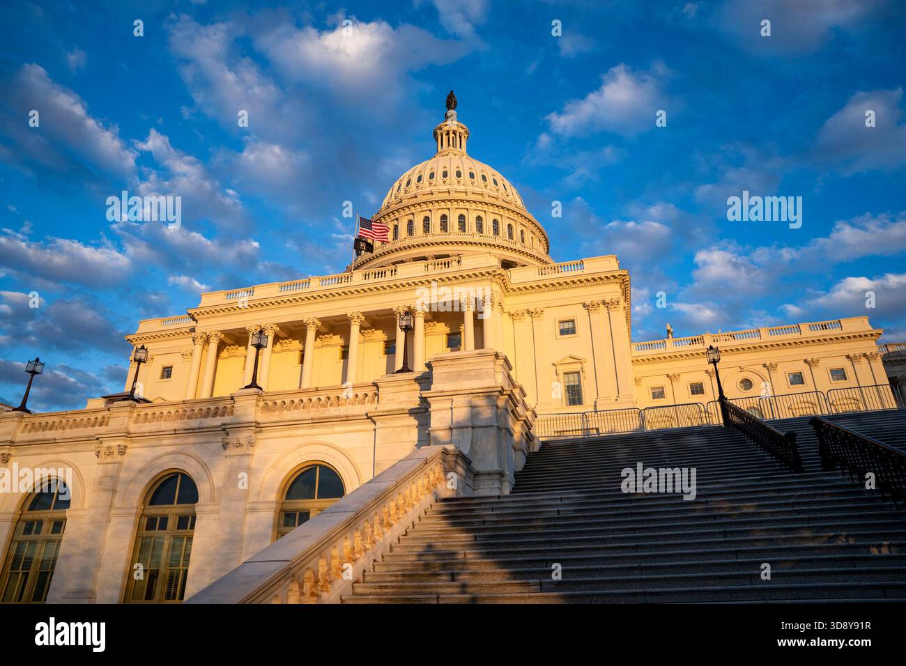 Washington, United States. 02nd Dec, 2025. The U.S. Capitol is seen before a ceremony with Speaker of the House Mike Johnson, R-LA, members of the Nevada Congressional delegation and the Secretary of Agriculture to light the U.S. Capitol Christmas Tree on the West Front Lawn of the U.S. Capitol in Washington, DC on Tuesday, December 2, 2025. The tree, a 53-foot red fir from the Humboldt-Toiyabe National Forest in Nevada, is nicknamed 'Silver Belle.' Photo by Bonnie Cash/UPI Credit: UPI/Alamy Live News Stock Photo
