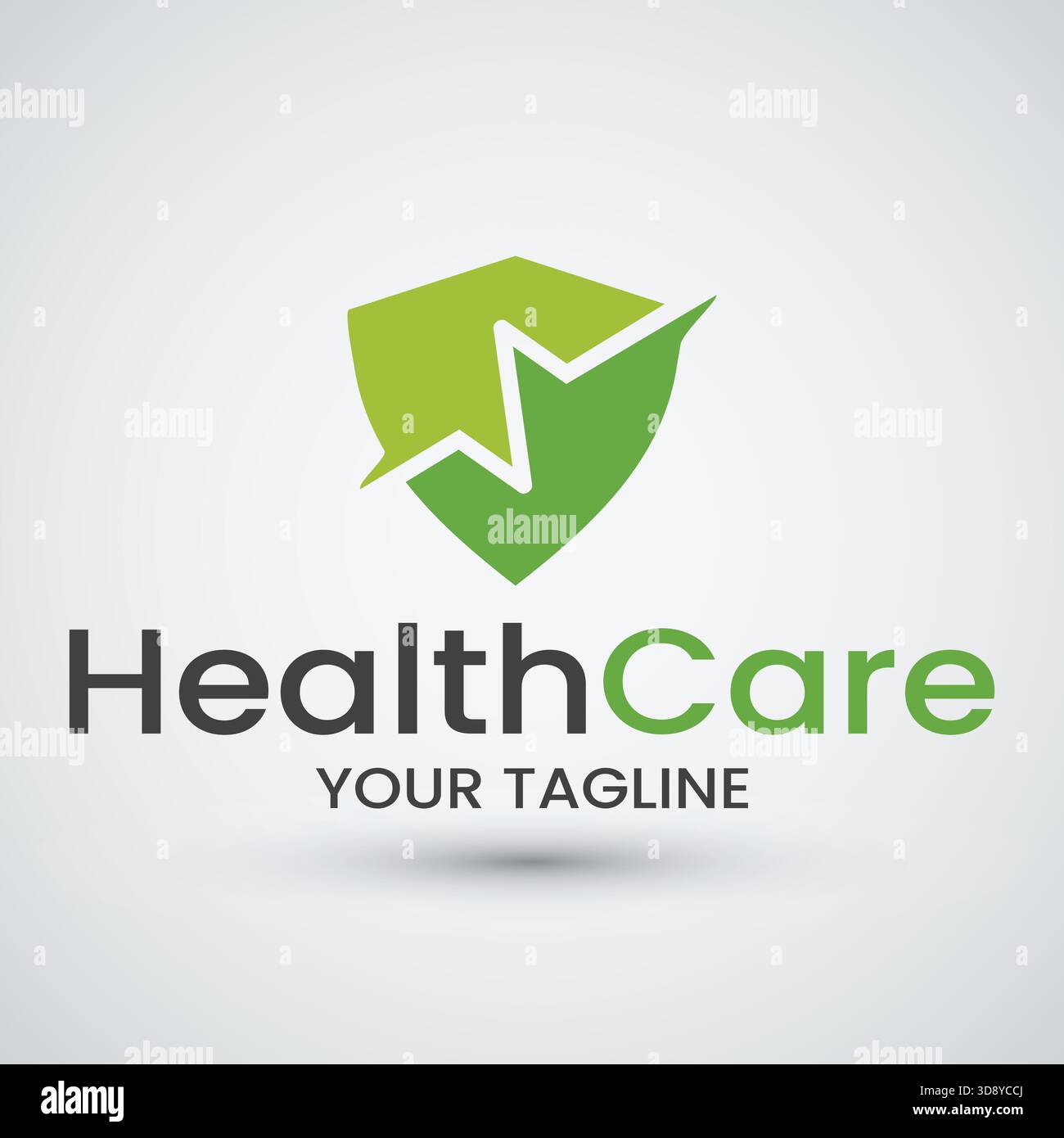 Simple pulse logo template best for healhtcare shield logo vector Stock Vector