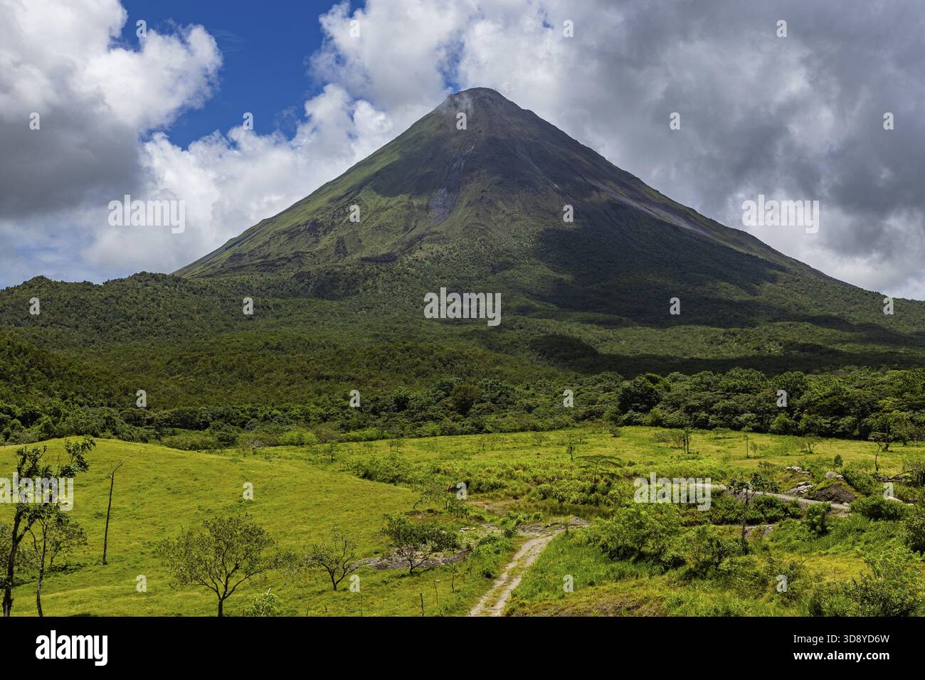 View rom Arenal Volcano, Arenal Volcano View & Trail, La Fortuna, Costa Rica Stock Photo