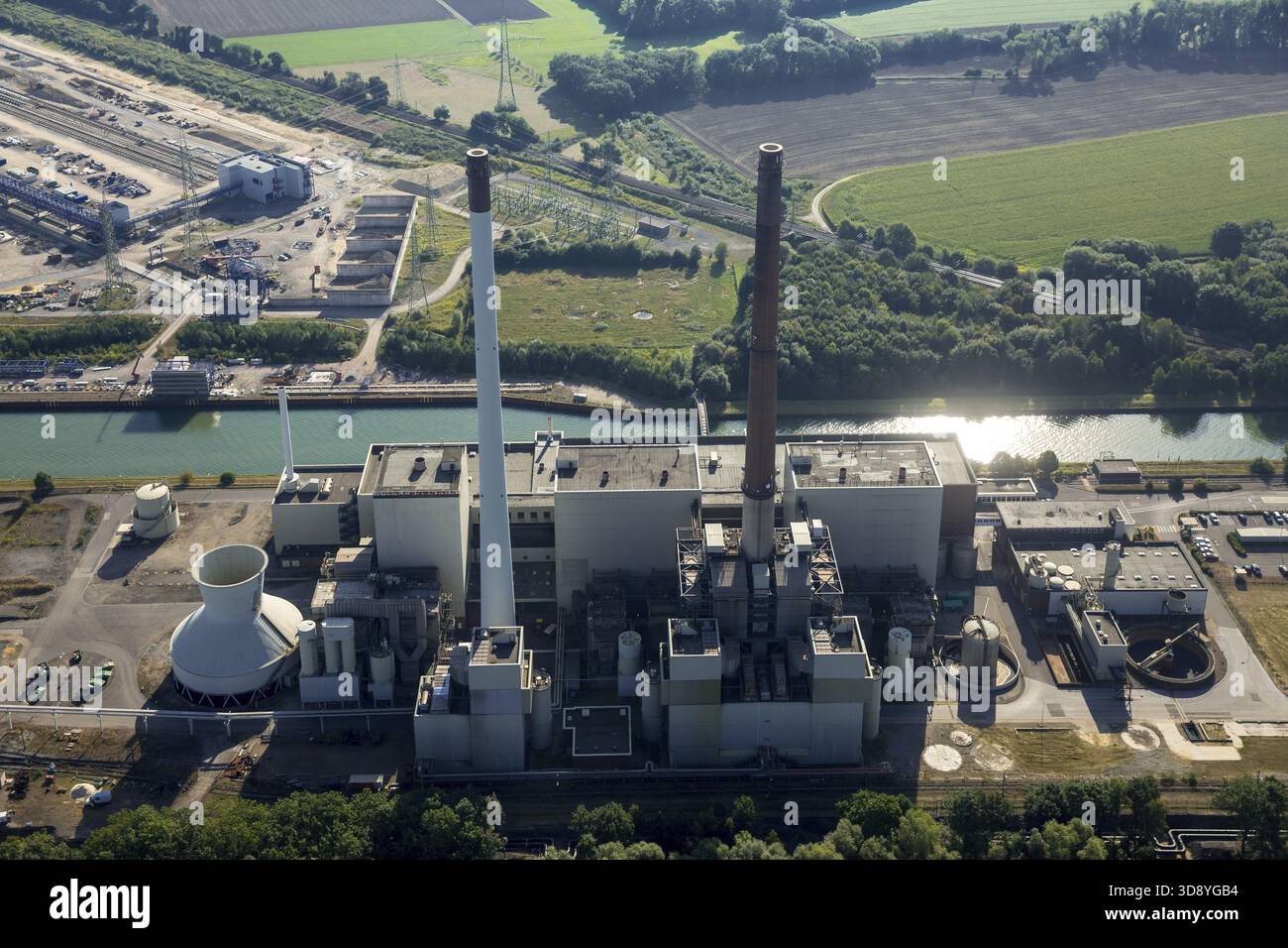 Uniper formerly EON, coal-fired power plant EON3, Dortmund-Ems Canal,  Datteln, Ruhr region, North Rhine-Westphalia, Germany, DE, Europe, aerial  view Stock Photo - Alamy