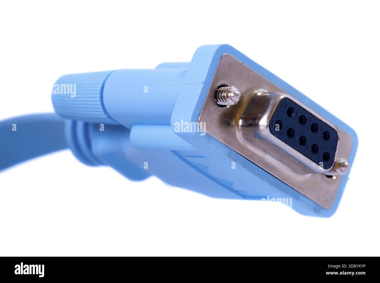Close up console cable rj45 on white background Stock Photo